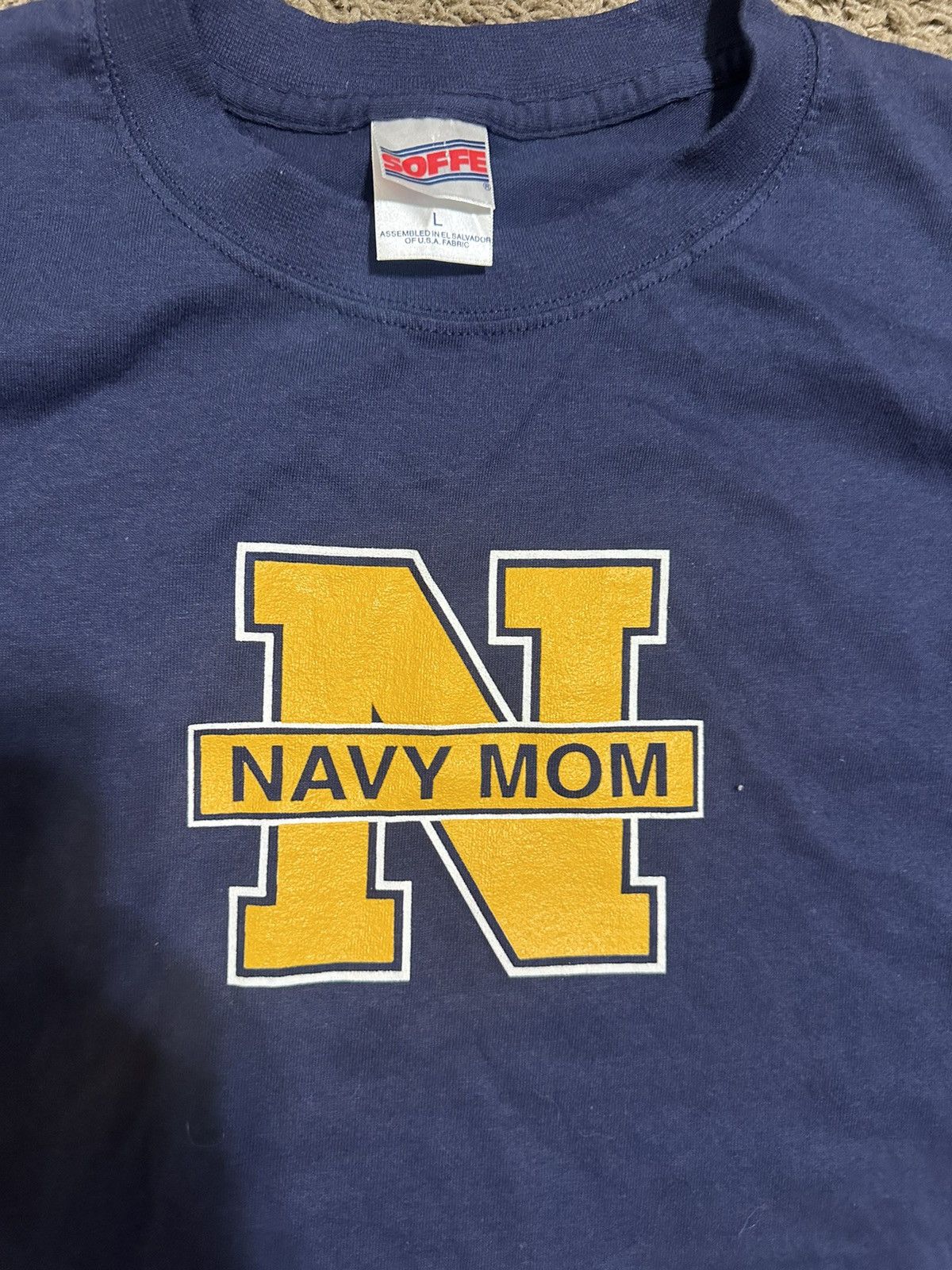 NCAA × Nike × Vintage Vintage NCAA Navy university “mom” shirt 90s size large Size US L / EU 52-54 / 3 - 2 Thumbnail