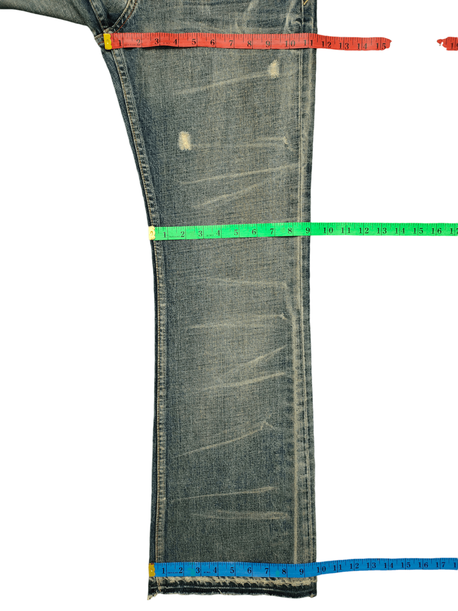 If Six Was Nine Flare Jeans 575 Denim Clawmark Distress Faded Bootcut Y2k Size US 29 - 11 Thumbnail