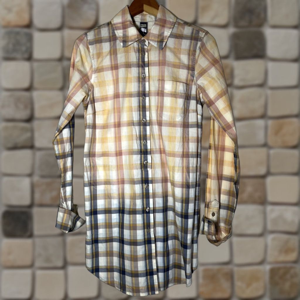 Free People NWT Free People Tunic Top Navy Plaid Size 8 Womens Button-Up Shirt 100% Cotton Long Sleeve Size M / US 6-8 / IT 42-44 - 1 Thumbnail