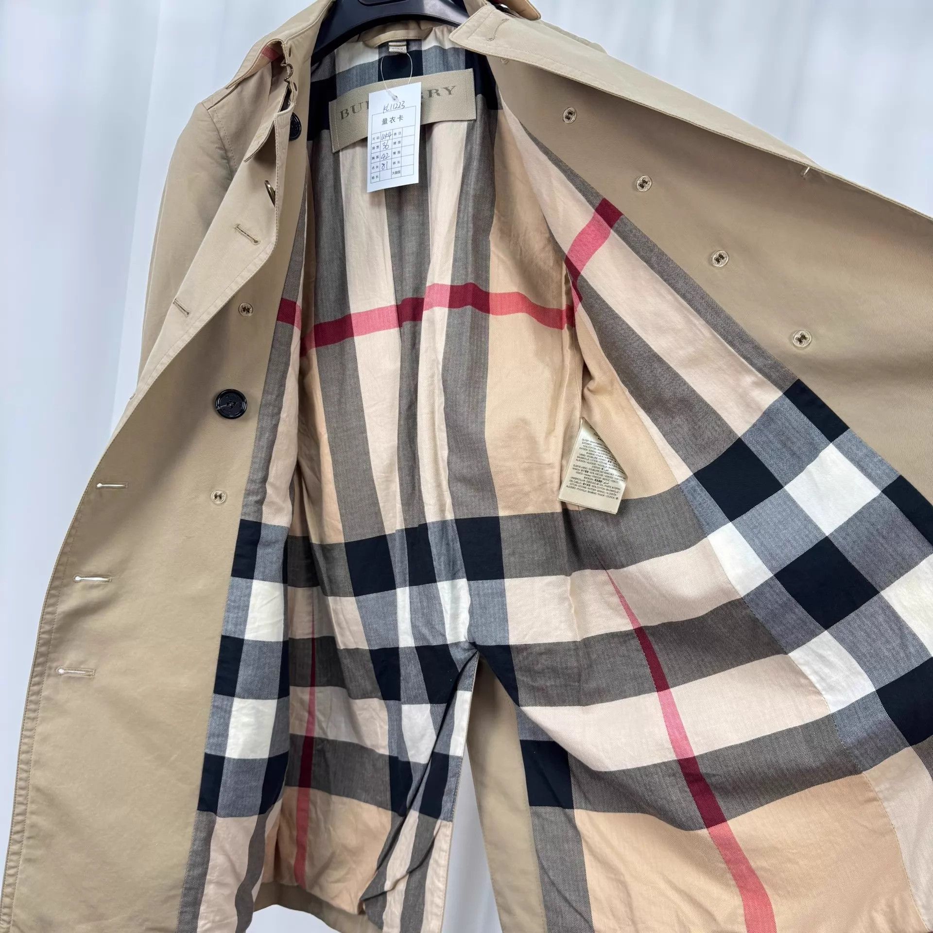 Burberry Burberry Double-Breasted Trench Khaki Check UK4 99New Size XS / US 0-2 / IT 36-38 - 5 Thumbnail