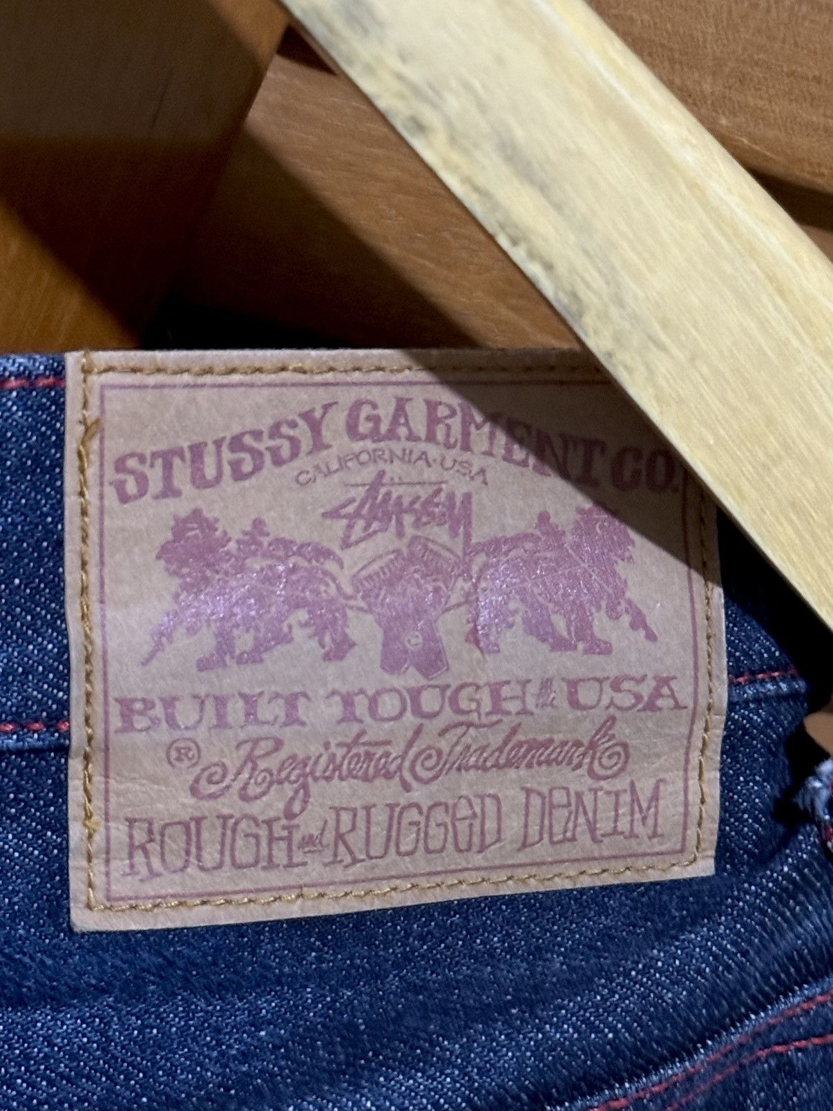 Stussy Stussy Pocket Logo Denim Shorts Blue Red Size US 38 / EU 54 - 3 Thumbnail