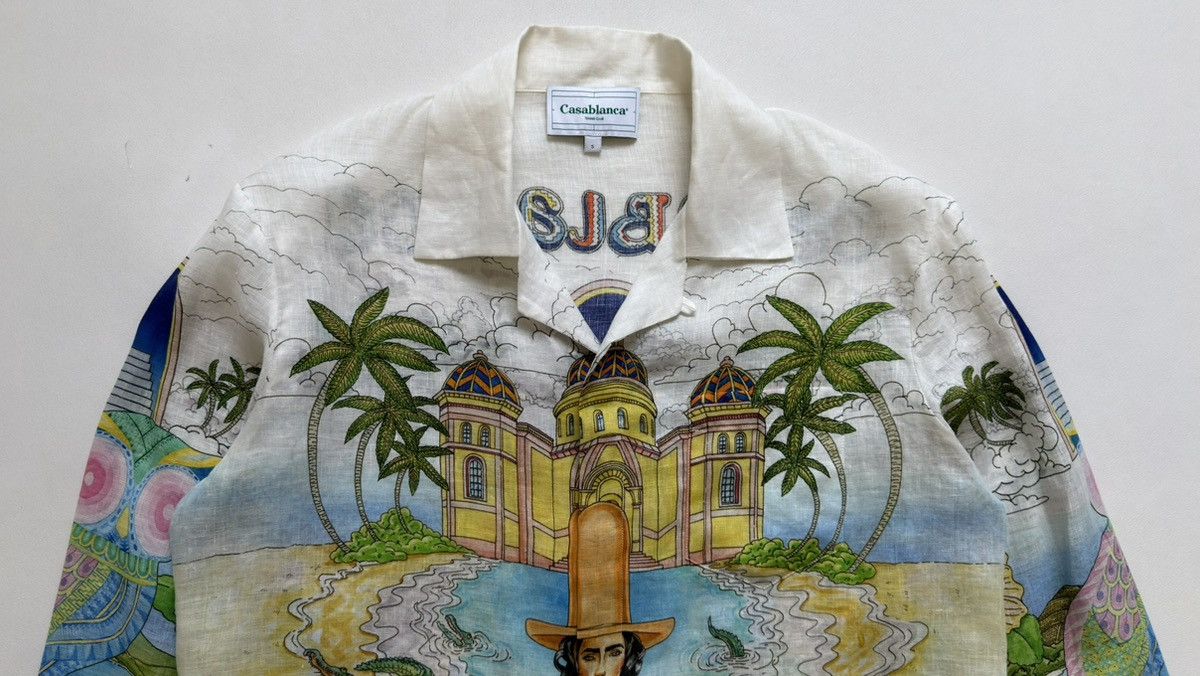 Casablanca ‘Spirit Lake’ Patterned White Linen Shirt Size US S / EU 44-46 / 1 - 3 Thumbnail