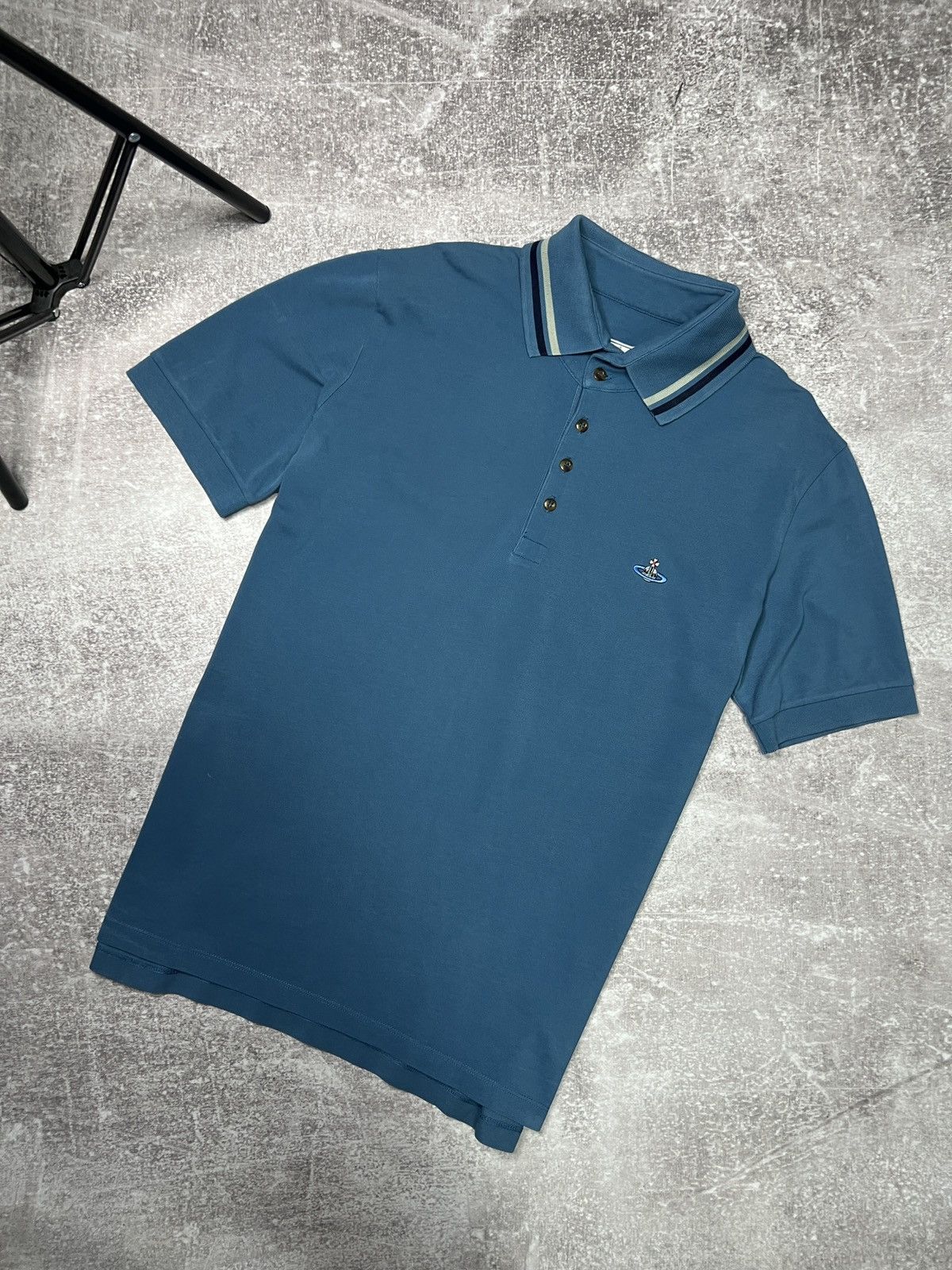 Vivienne Westwood Vivienne Westwood Blue Polo Shirt Orb Logo Size XL Size US XL / EU 56 / 4 - 1 Thumbnail