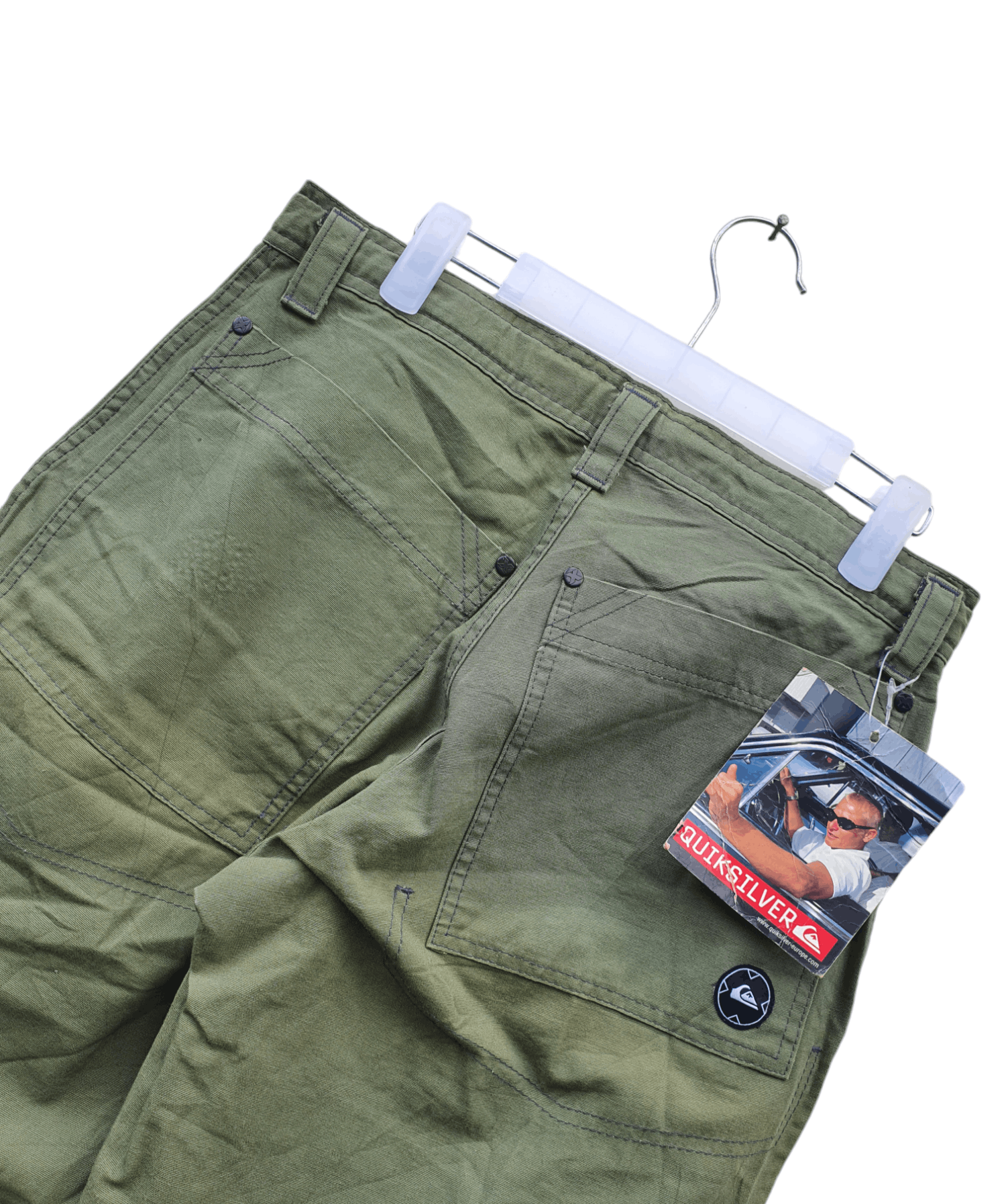 Quiksilver × Vintage 🔥 Vintage 90s QUIKSILVER Olive Green Sun Faded Pants Size US 34 / EU 50 - 4 Thumbnail