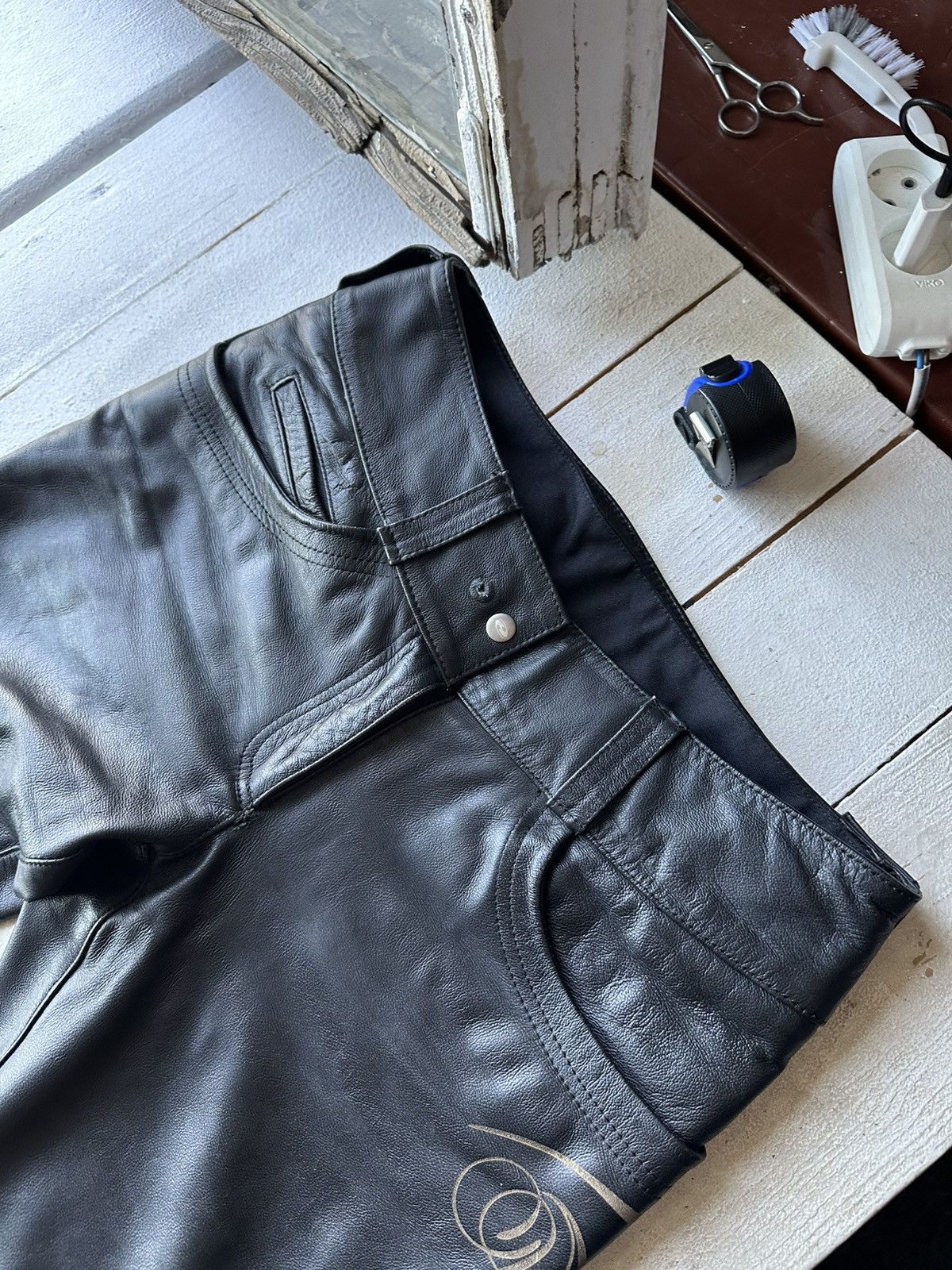 Leather HELD 🚨 LEATHER PANTS RACING VNTG Cowboy Biker Leather Pants Size US 32 / EU 48 - 2 Thumbnail