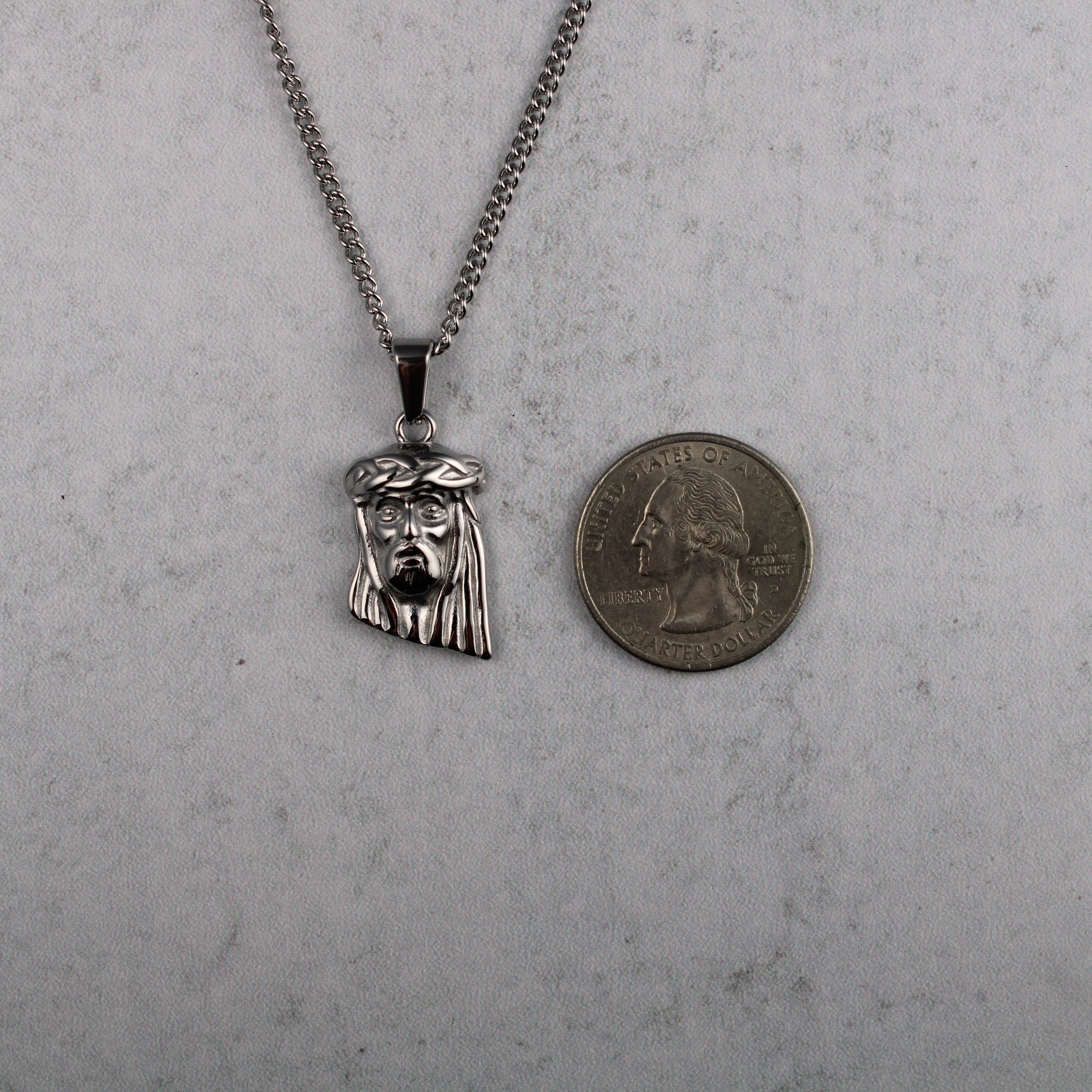 Jewelry Silver Jesus Piece Pendant Chain Necklace Size ONE SIZE - 5 Thumbnail