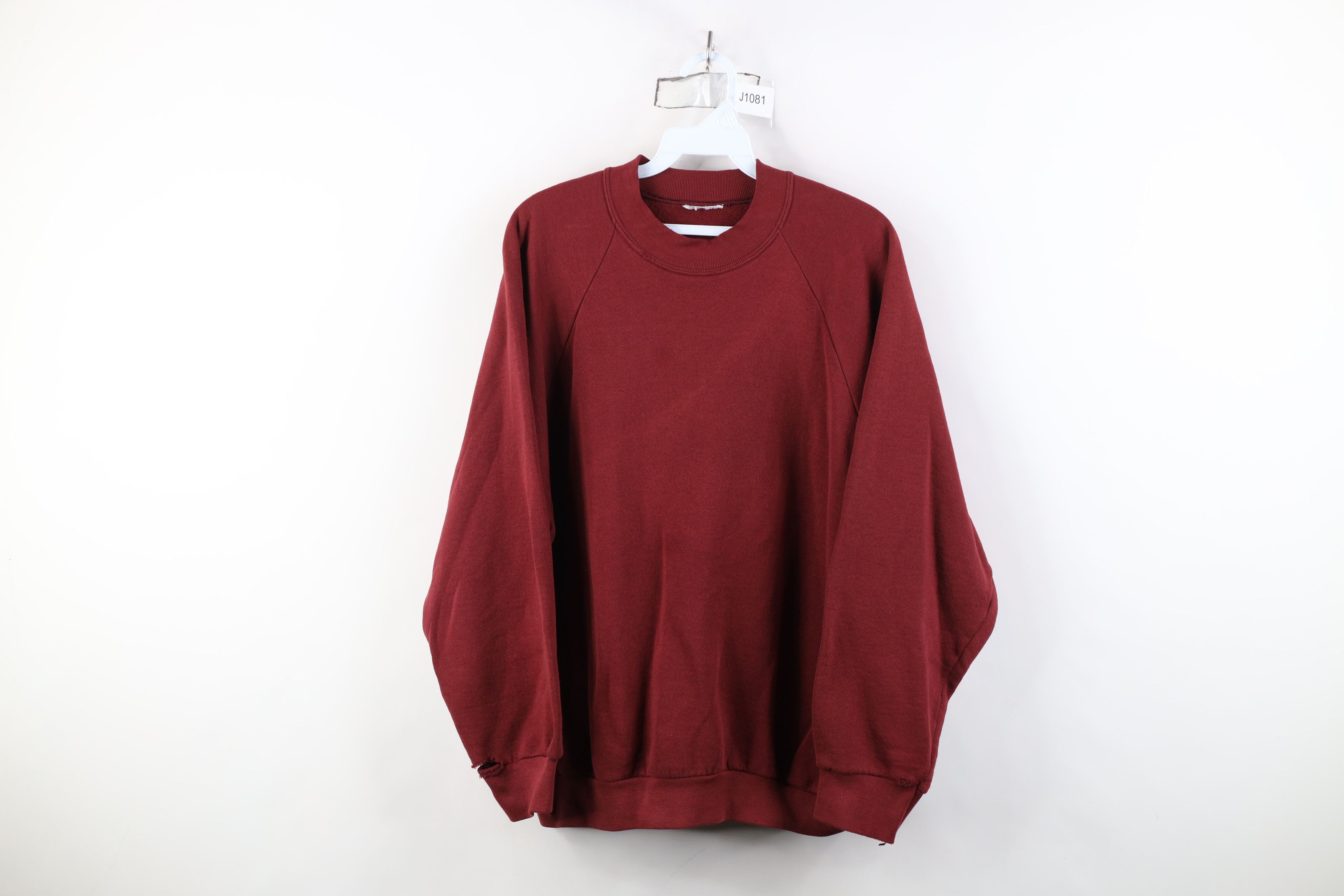 Vintage Vintage 70s 80s Streetwear Raglan Crewneck Sweatshirt Red Size US XL / EU 56 / 4 - 1 Thumbnail