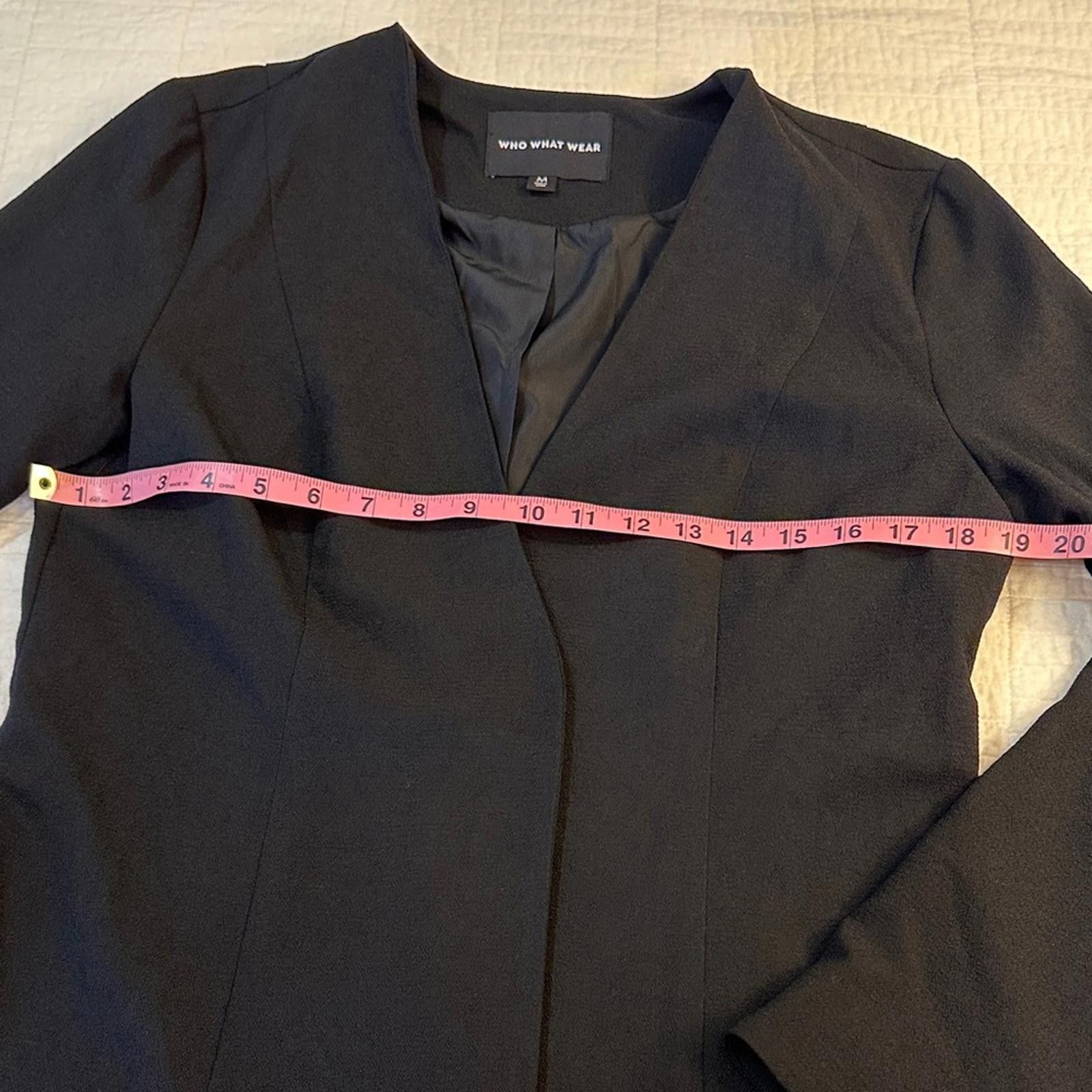Other Who What Wear Medium Black Blazer NWOT Bell Sleeve Jacket Size M / US 6-8 / IT 42-44 - 5 Thumbnail