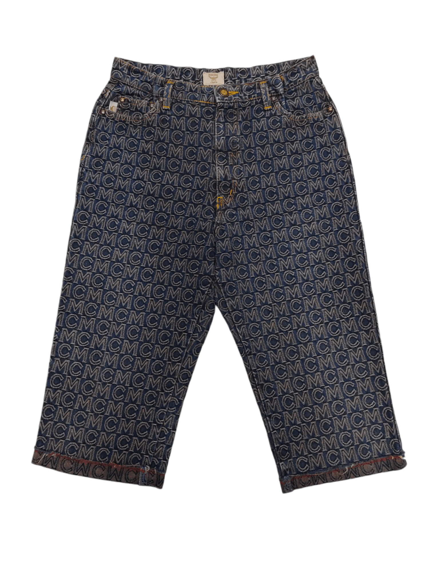MCM 🔥Vtg MCM Legere Monogram Denim Short Size 28" / US 6 / IT 42 - 1 Thumbnail
