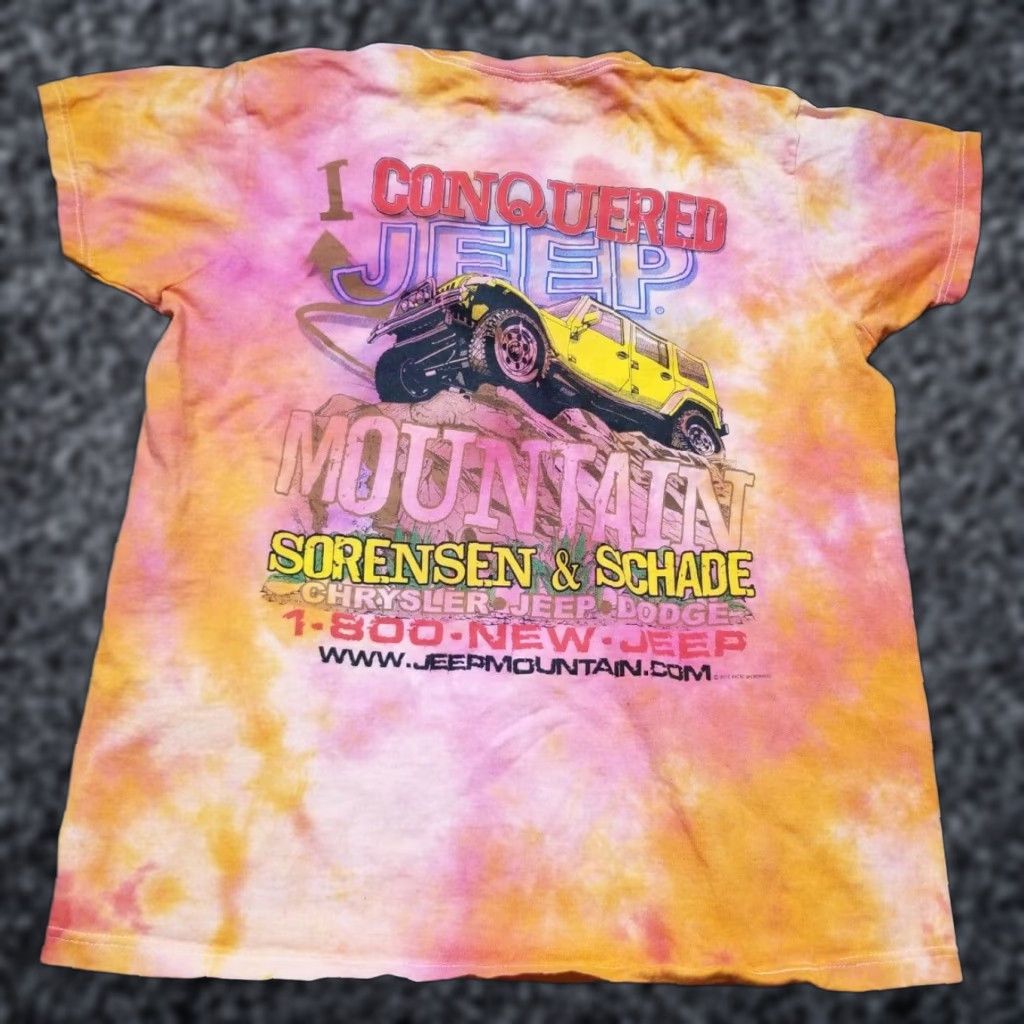 Gildan Gildan Graphic Tee T-Shirt M Multicolor Double-Sided Tie Dye Jeep Mountain Mens Size US M / EU 48-50 / 2 - 1 Thumbnail