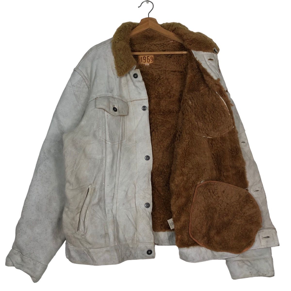 Japanese Brand 🔥Vtg Shearling Genuine Leather Jacket Gap 1969 Issey Miyake Size US XL / EU 56 / 4 - 9 Thumbnail