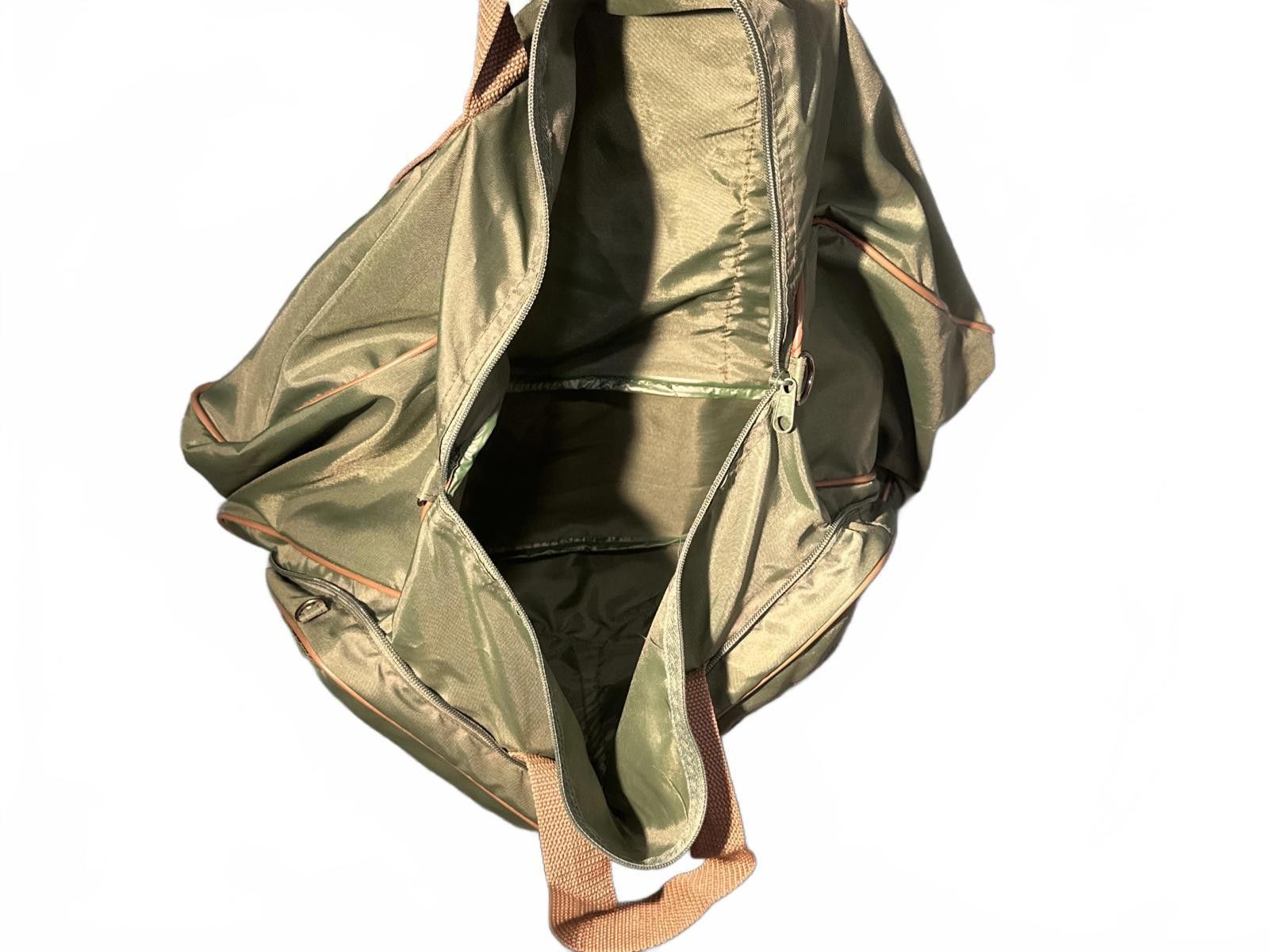 Timberland VTG 80s Green Nylon “Time Magazine” Collapsible Duffel Size ONE SIZE - 5 Thumbnail