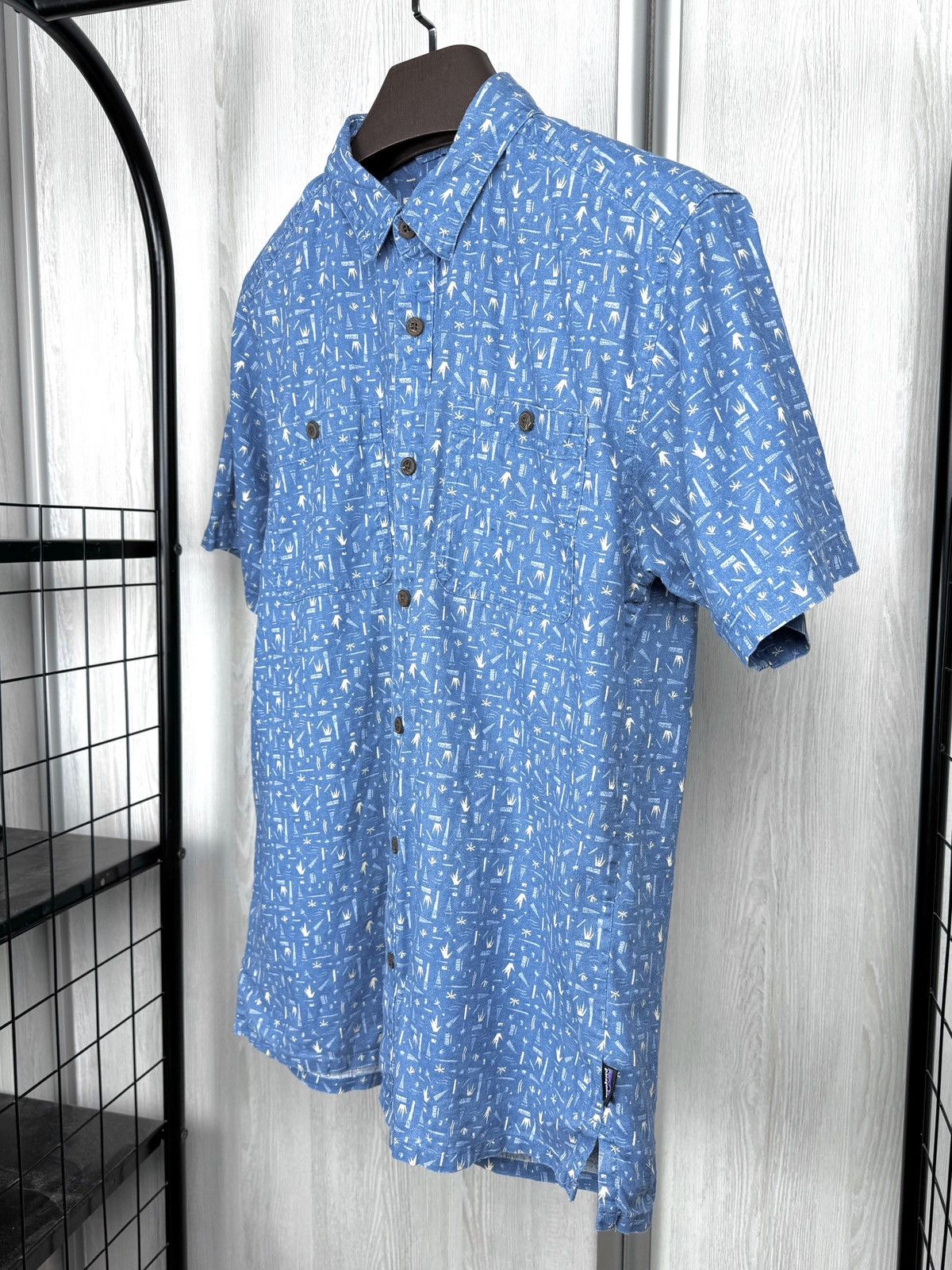 Patagonia Patagonia Back Step Blue Shirt Mens Swamp Stamp Hemp Cotton Size US M / EU 48-50 / 2 - 6 Thumbnail