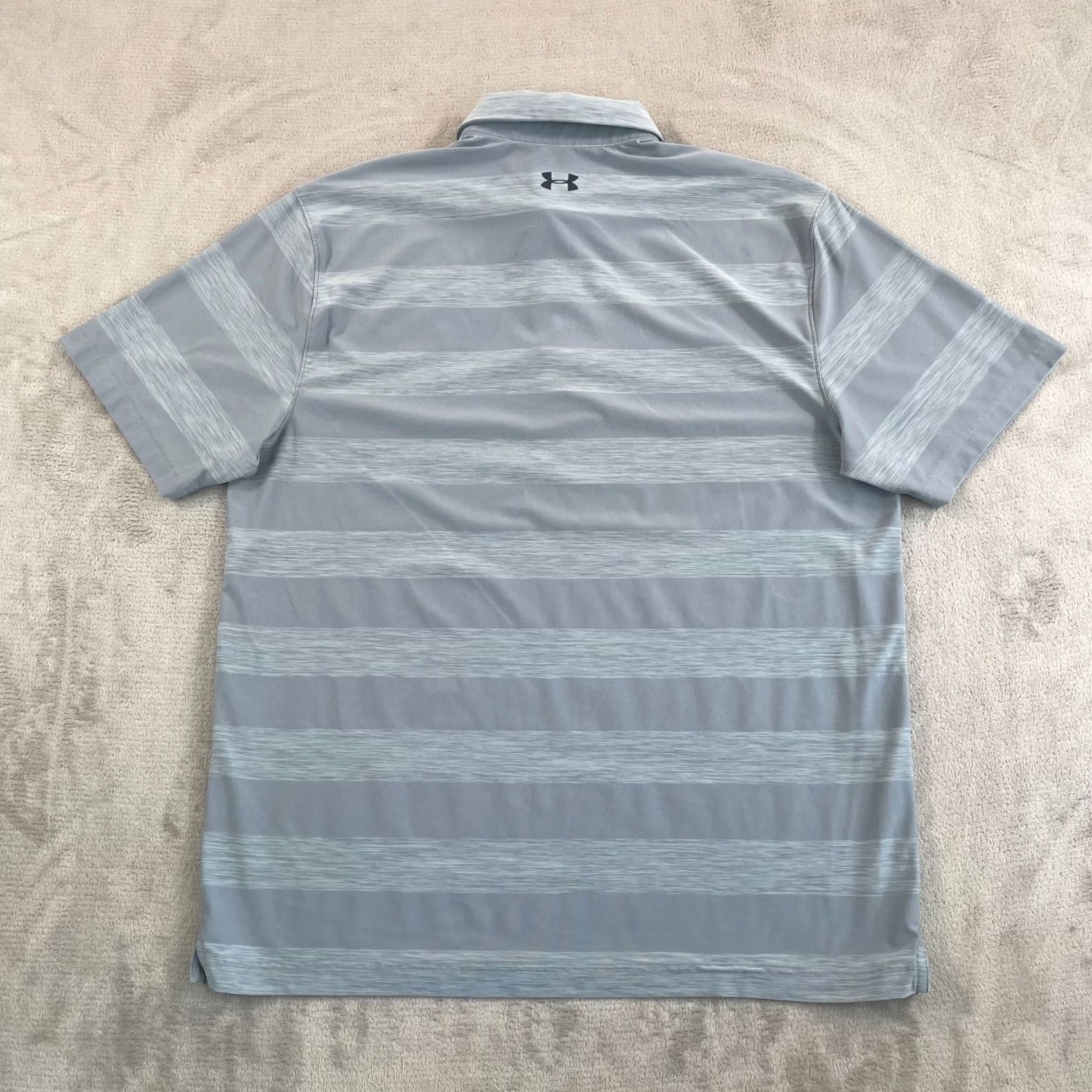 Under Armour Under Armour HeatGear Golf Polo Shirt Men XL Grey Striped Performance Loose Fit Size US XL / EU 56 / 4 - 5 Thumbnail