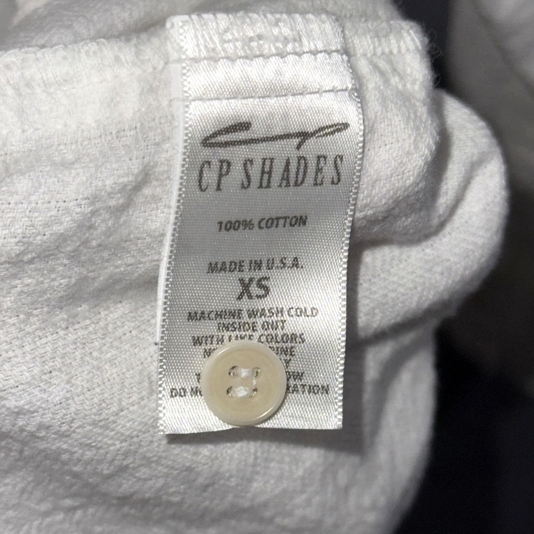 Vintage CP Shades Shirt Womens XS White Button-Down Long Sleeve Textured Made in USA Size XS / US 0-2 / IT 36-38 - 4 Thumbnail