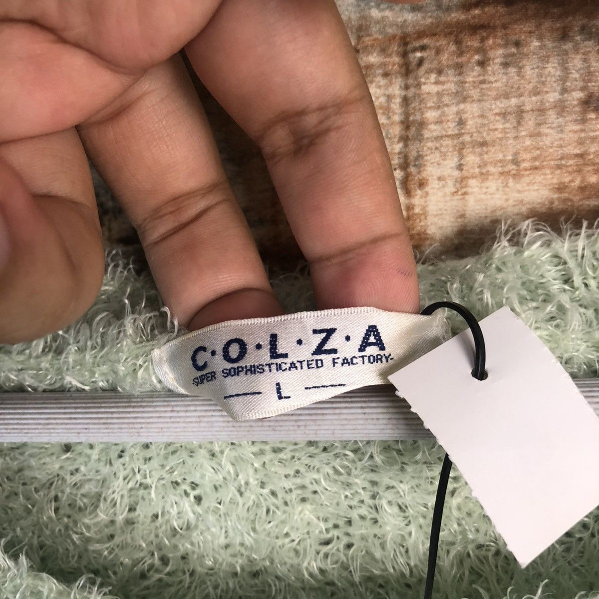 Japanese Brand DL C.O.L.Z.A Green Mohair Fur shaggy Knitwear #C370 Size L / US 10 / IT 46 - 10 Thumbnail