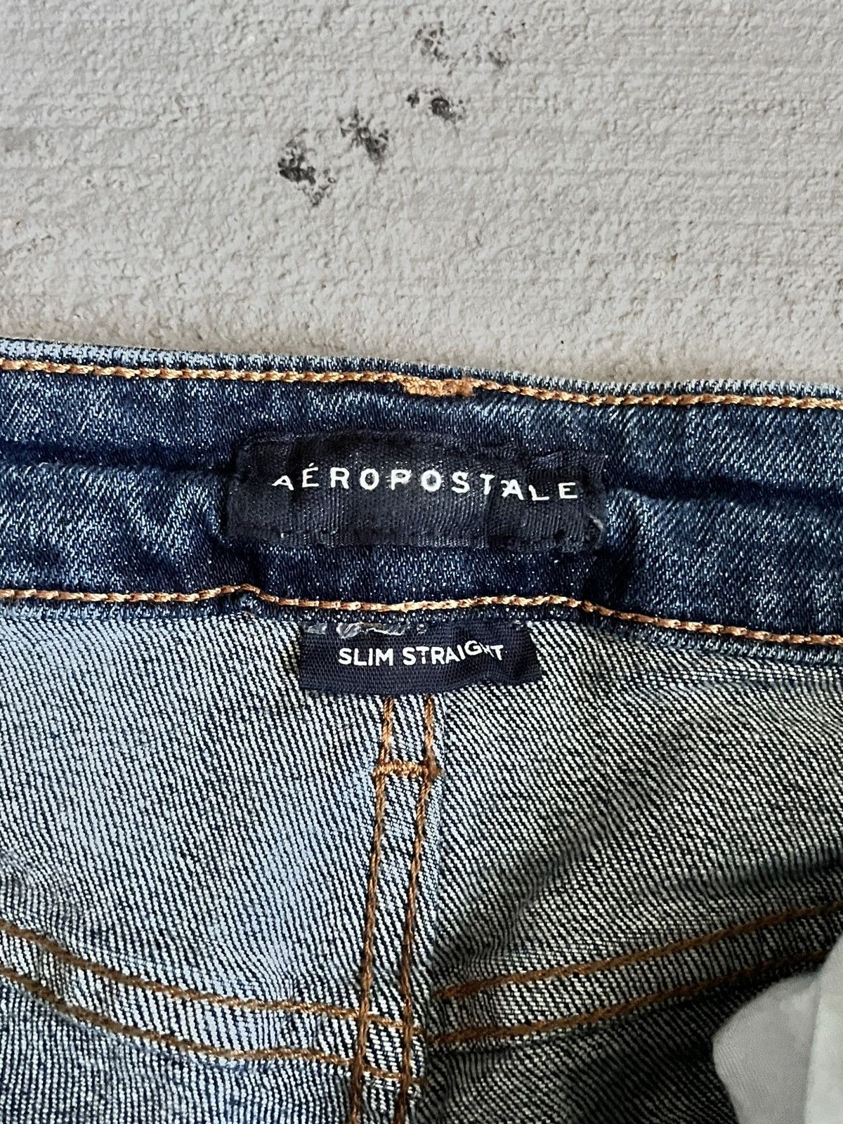 Aeropostale Aeropostale Distressed Slim Straight Denim 29x32 Size US 29 - 3 Thumbnail