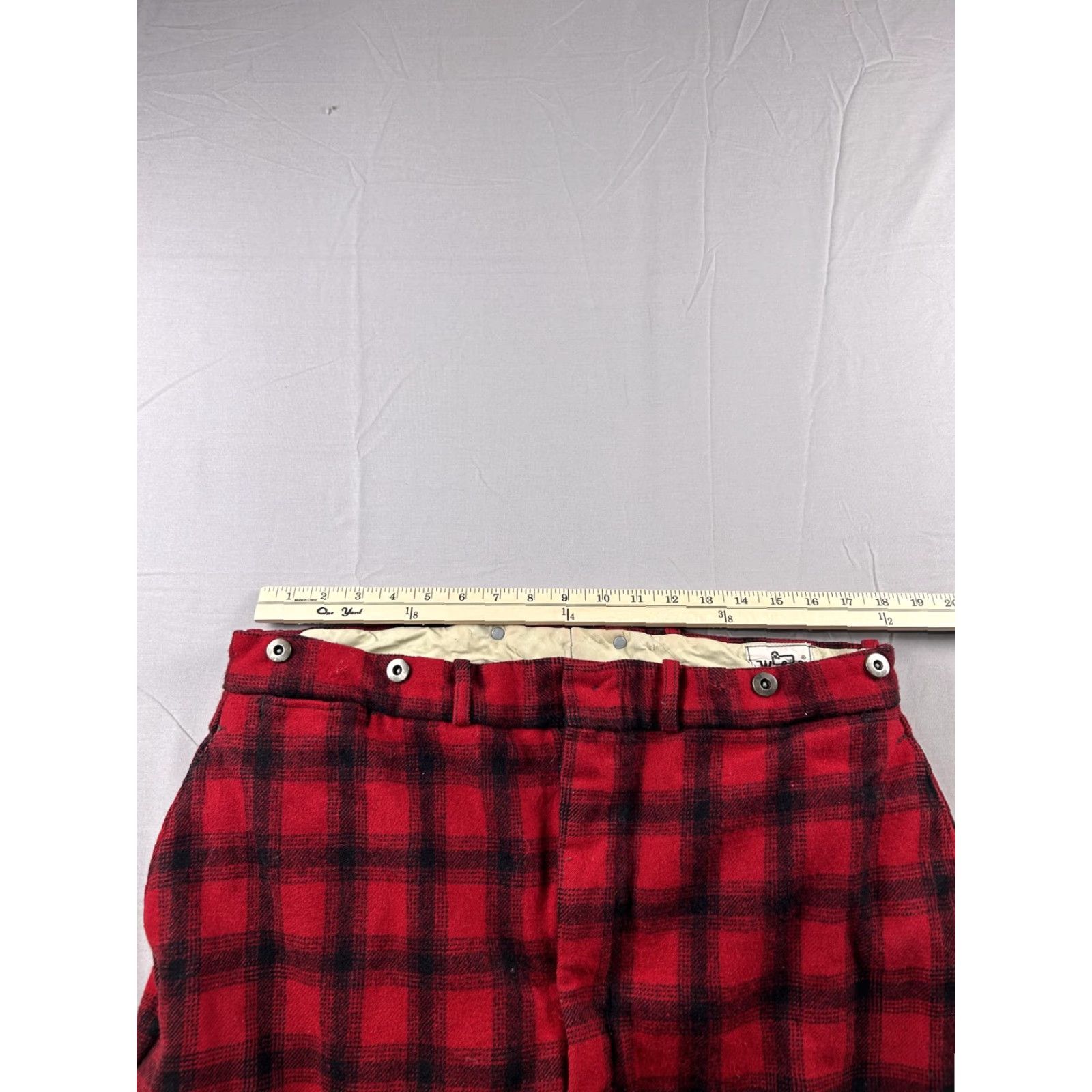 Vintage VINTAGE Woolrich Snow Pants Mens 36x30 Red Buffalo Plaid Wool Insulated Ski Cuff Size US 36 / EU 52 - 6 Thumbnail