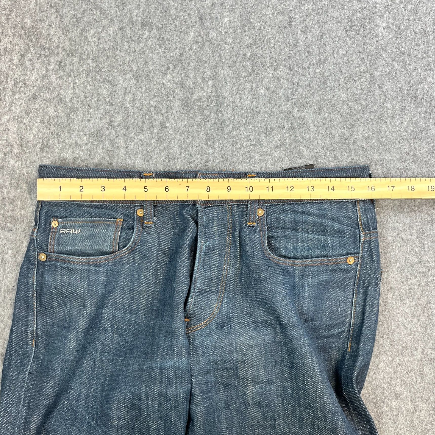 G-Star G Star Jeans Regular Tapered 32 30 Dark Wash Blue Chambray 100% Cotton Men Regular Jeans Size US 32 / EU 48 - 6 Thumbnail