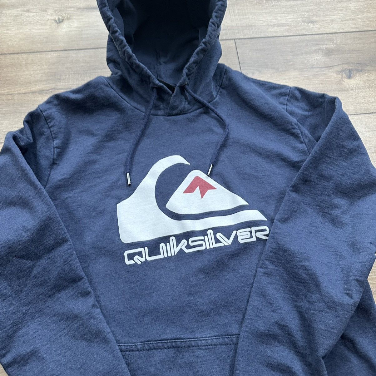 Quiksilver Vintage 2000s Y2K Quiksilver Navy Surf Pullover Hoodie Size US M / EU 48-50 / 2 - 5 Thumbnail