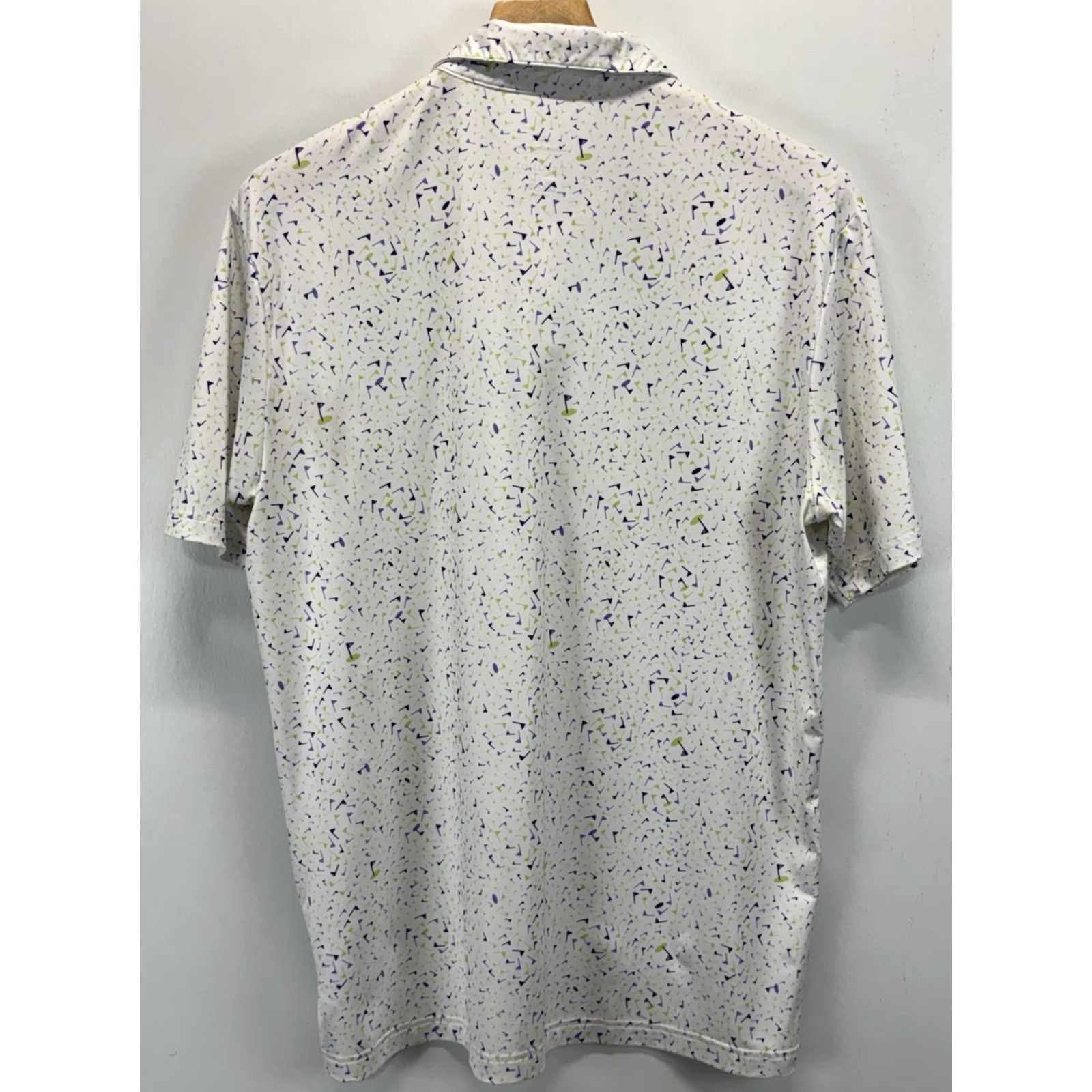 Adidas Adidas Golf Polo Mens M White Parley Primegreen AOP Flag Print Performance Shirt Polo Size US M / EU 48-50 / 2 - 3 Thumbnail