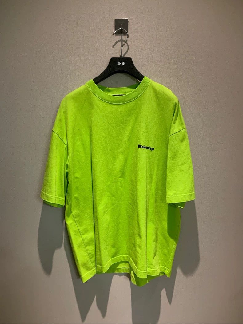 Balenciaga Balenciaga Green Double B embroidered short sleeve 2505-Nex Size US S / EU 44-46 / 1 - 1 Thumbnail
