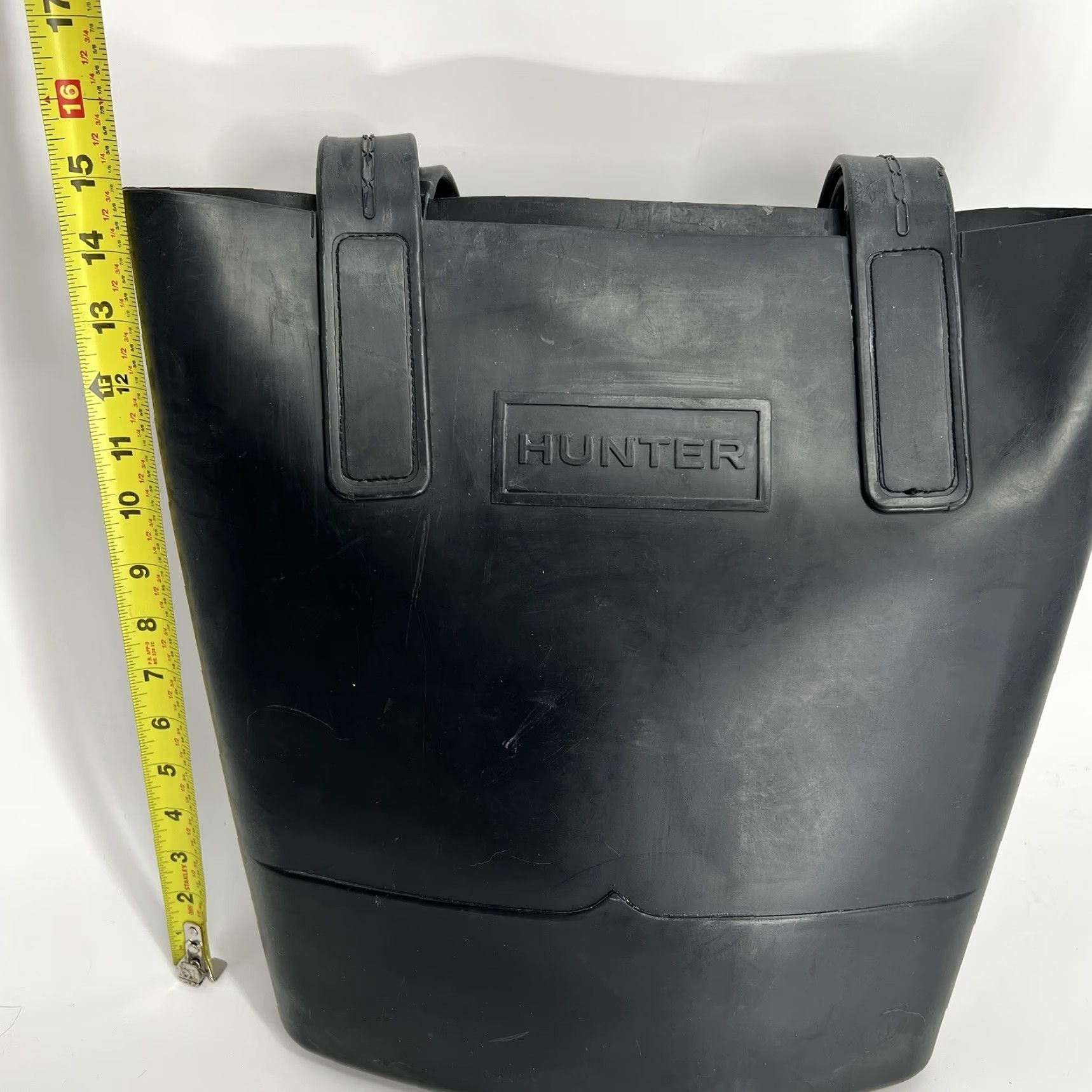 Hunter VINTAGE not applicable; Final title: Hunter Tote Shoulder Black Rubber Waterproof Large Beach Bag Womens Size ONE SIZE - 4 Thumbnail