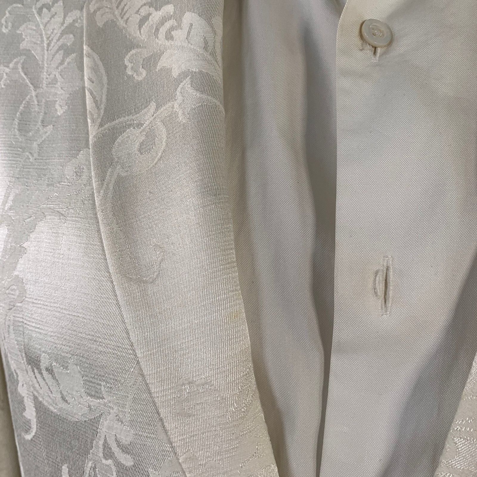 Moods of Norway MOODS OF NORWAY White Jacquard Cotton Notch Lapel Sport Coat Size 42R - 10 Thumbnail
