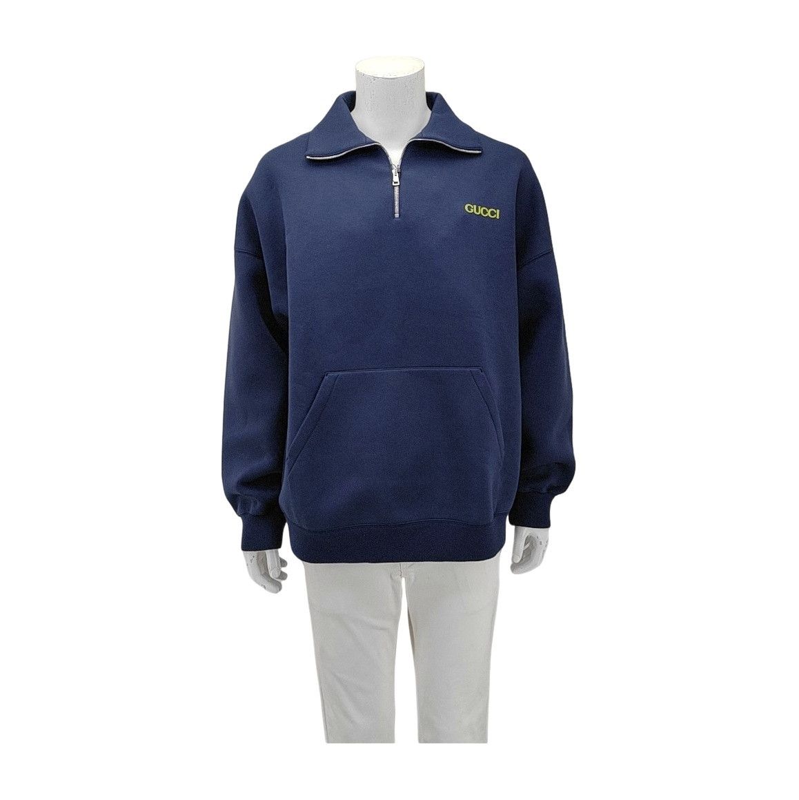 Gucci Gucci Quarter-Zip Logo Viscose Sweatshirt Size M Size US M / EU 48-50 / 2 - 1 Thumbnail