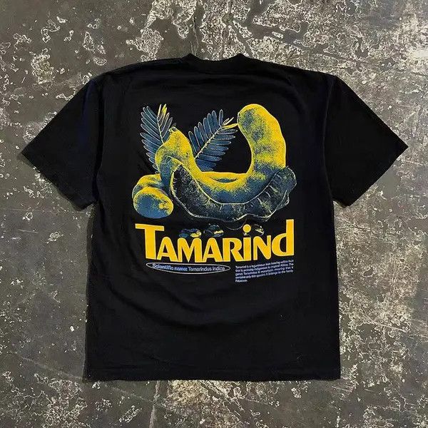 Japanese Brand VIBE Black washed vintage tamarind print cotton t-shirt Size US M / EU 48-50 / 2 - 3 Thumbnail