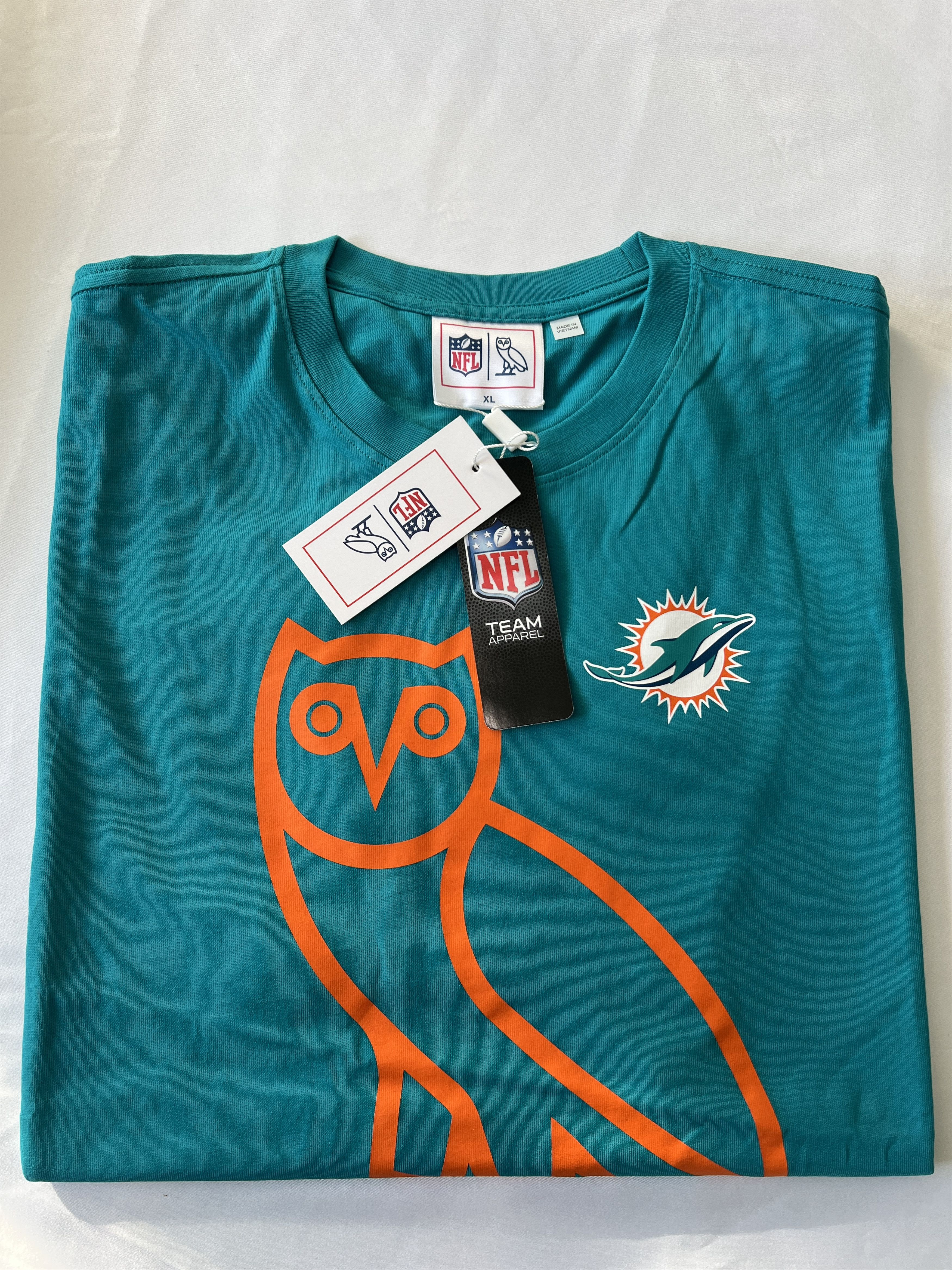 Drake OVO x NFL Miami Dolphins OG Owl T-Shirt Tee Size US XL / EU 56 / 4 - 1 Thumbnail