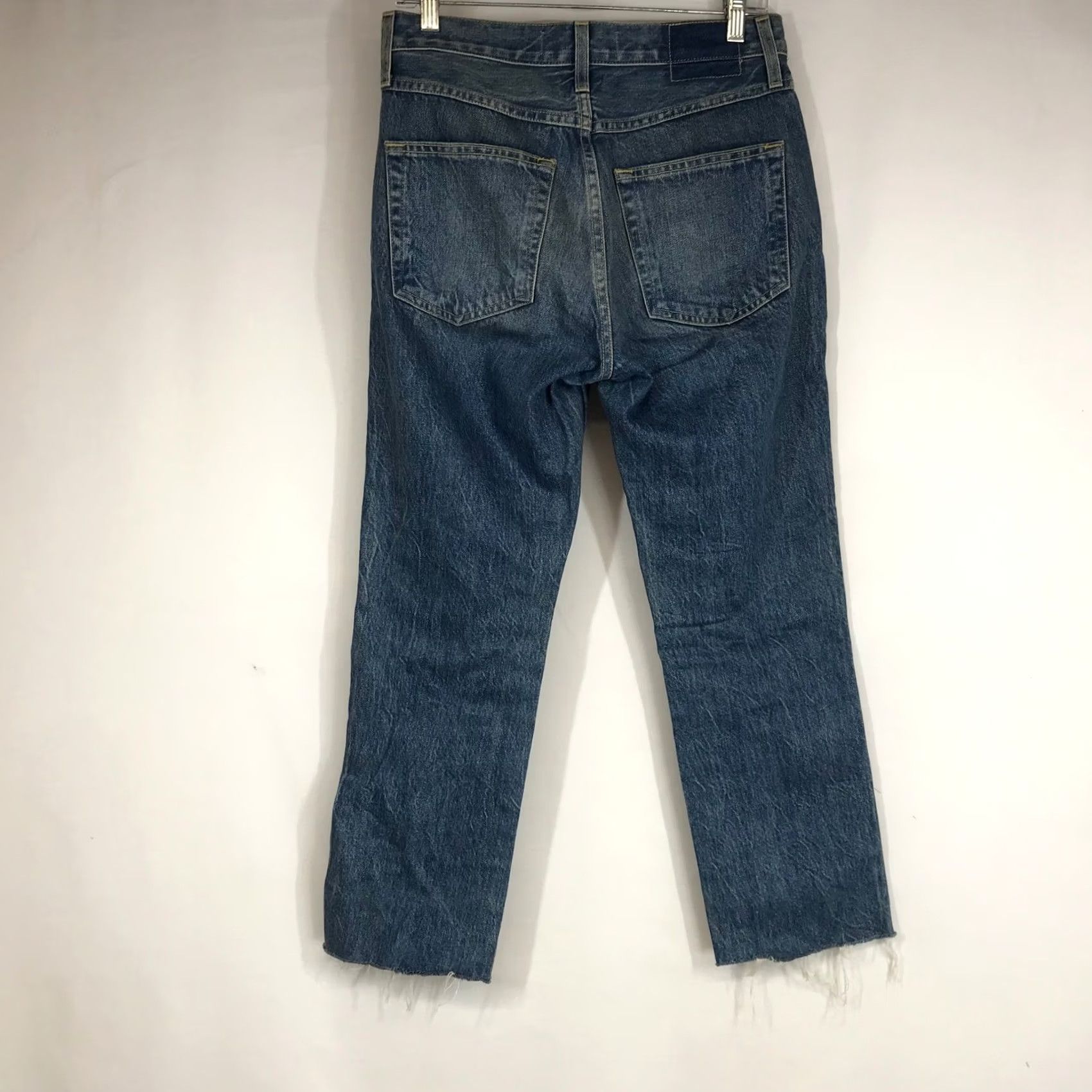 AMO AMO Loverboy Stargaze High Rise Straight Leg Raw Hem Jeans Blue Womens 26 Size 26" / US 2 / IT 38 - 4 Thumbnail