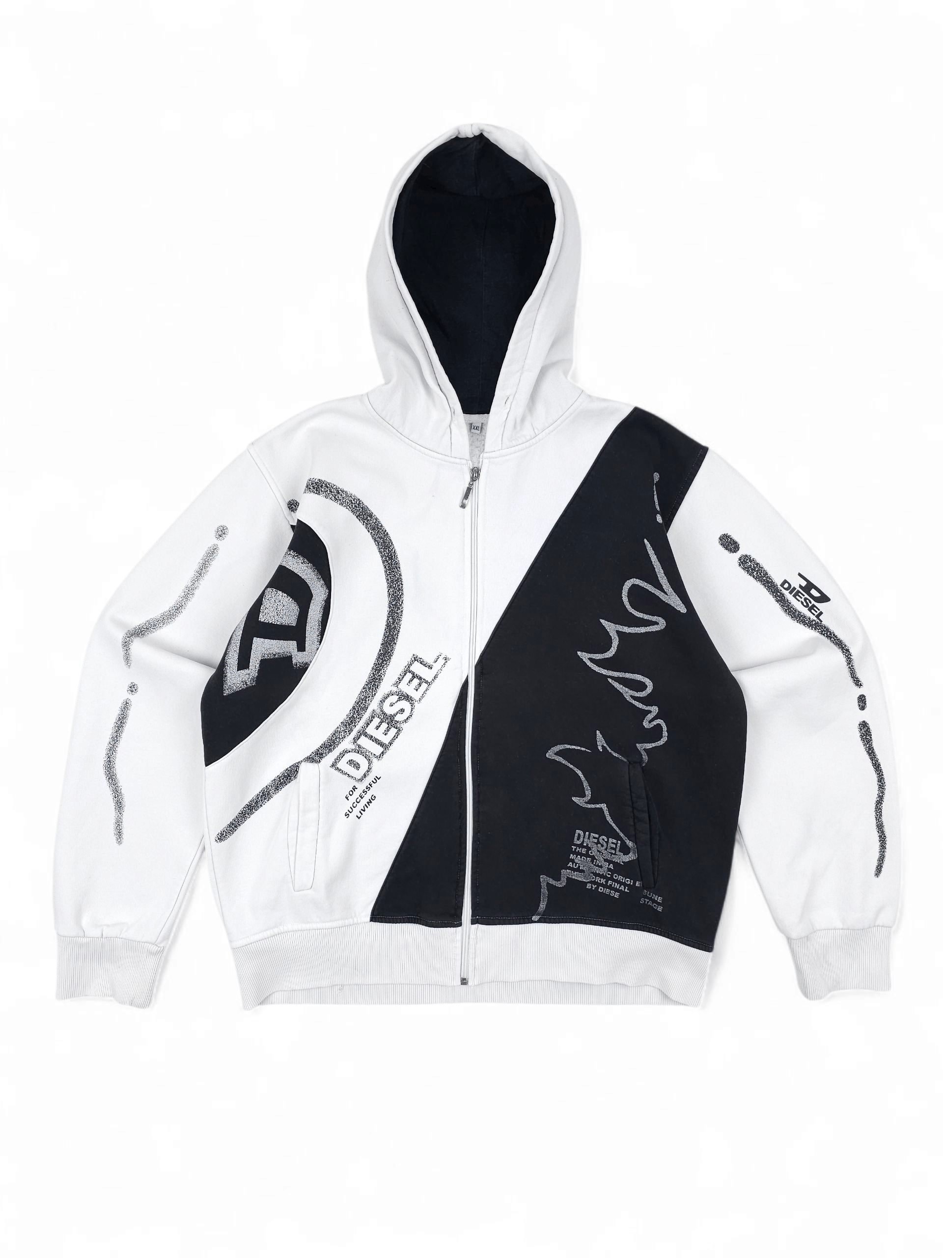 Diesel × Streetwear Y2K Diesel “Voltage Noize” Boxy Hoodie | Grailed