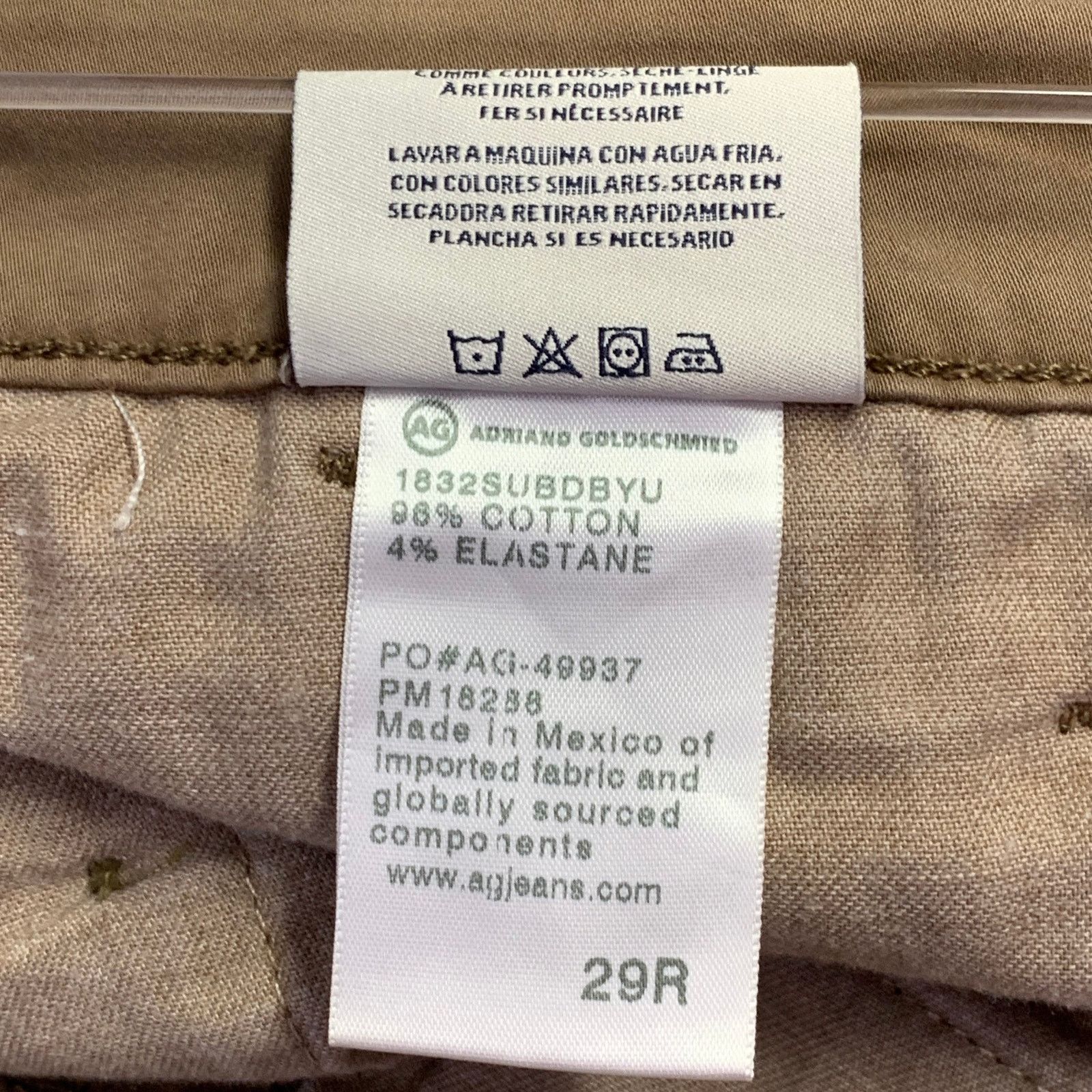 AG Adriano Goldschmied ADRIANO GOLDSCHMIED Size 29 Brown Cotton Blend Casual Pants Size US 29 - 7 Thumbnail