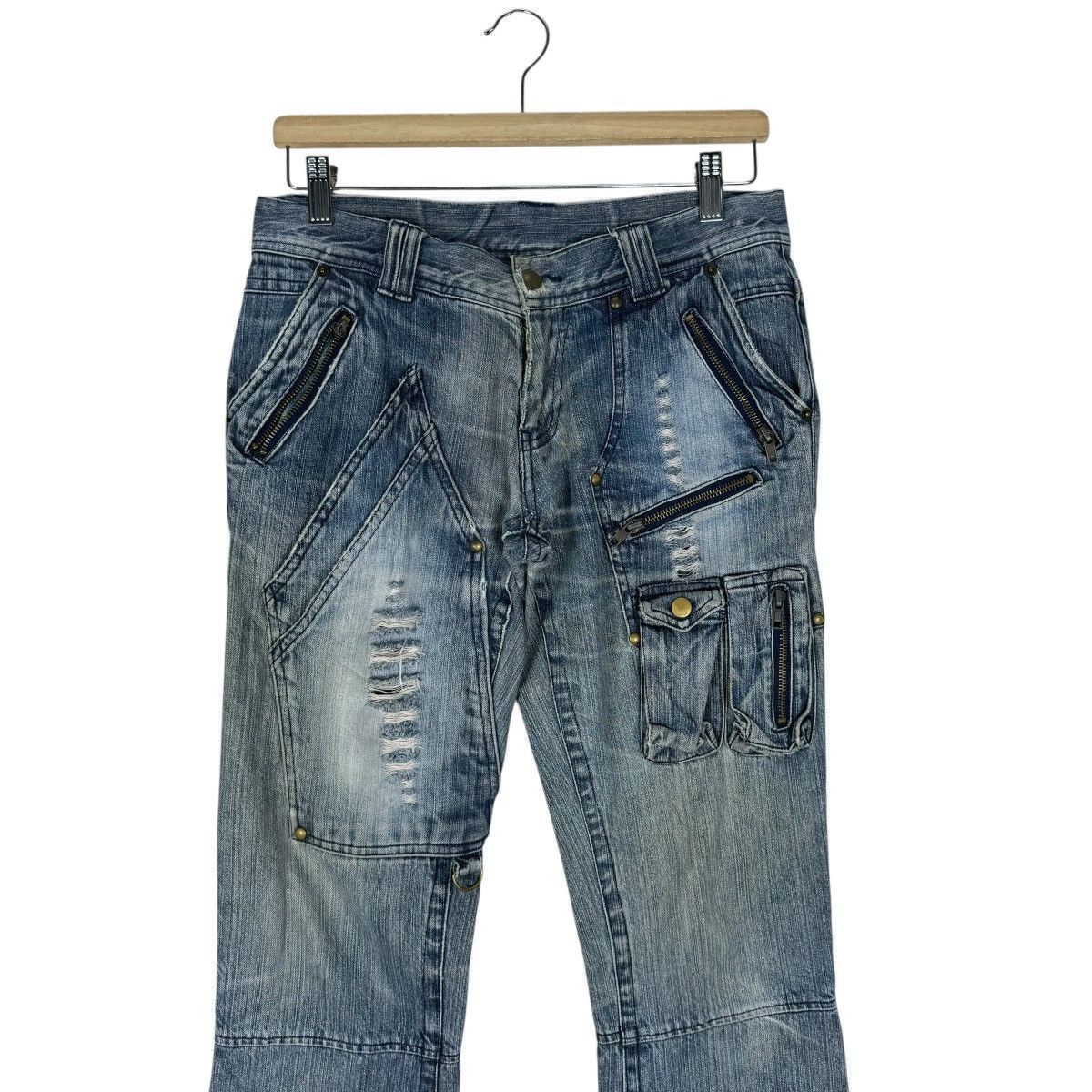 If Six Was Nine ☀️ON SESSION GOTHIC DENIM JEANS FLARE PANTS Size 32" / US 10 / IT 46 - 2 Thumbnail