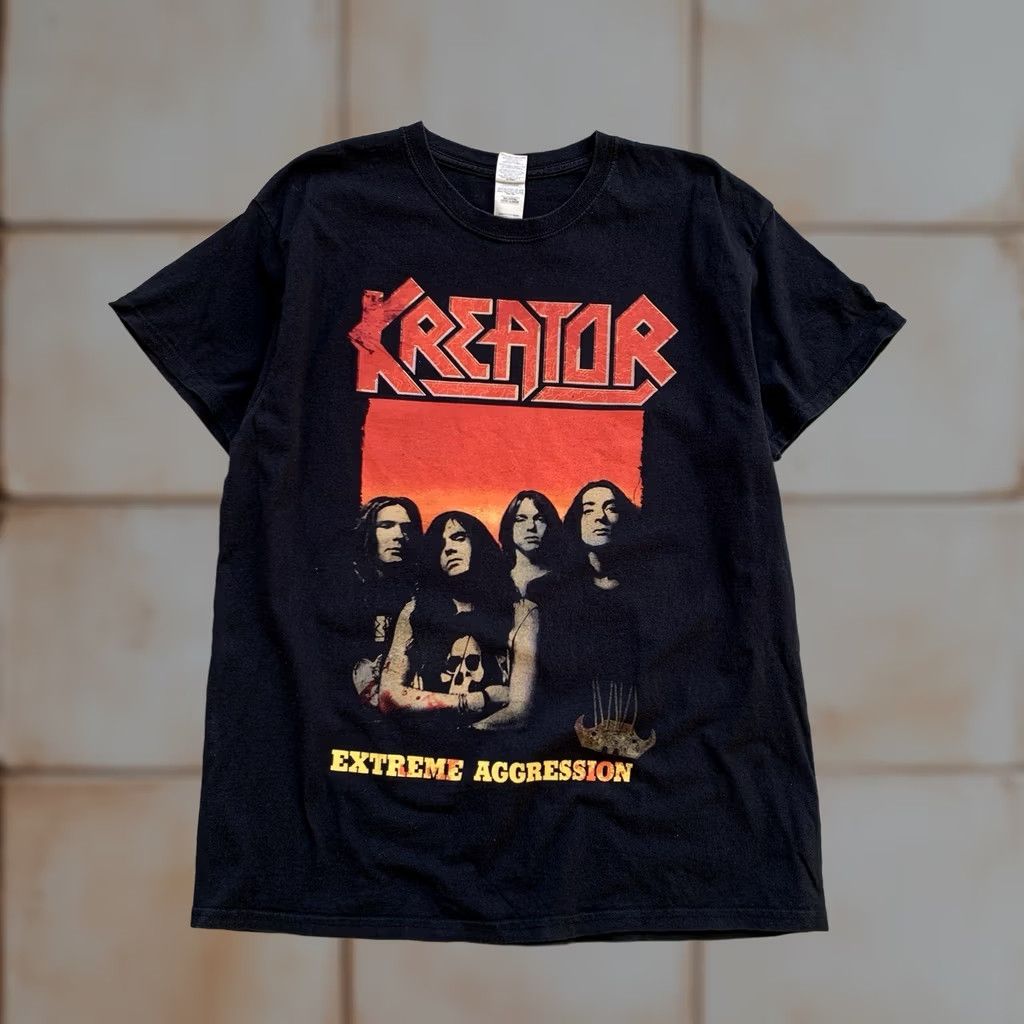 Gildan VINTAGE KREATOR EXTREME AGGRESSION ROCK BAND BLACK TEE T-SHIRT MEN'S SIZE L Size US L / EU 52-54 / 3 - 1 Thumbnail