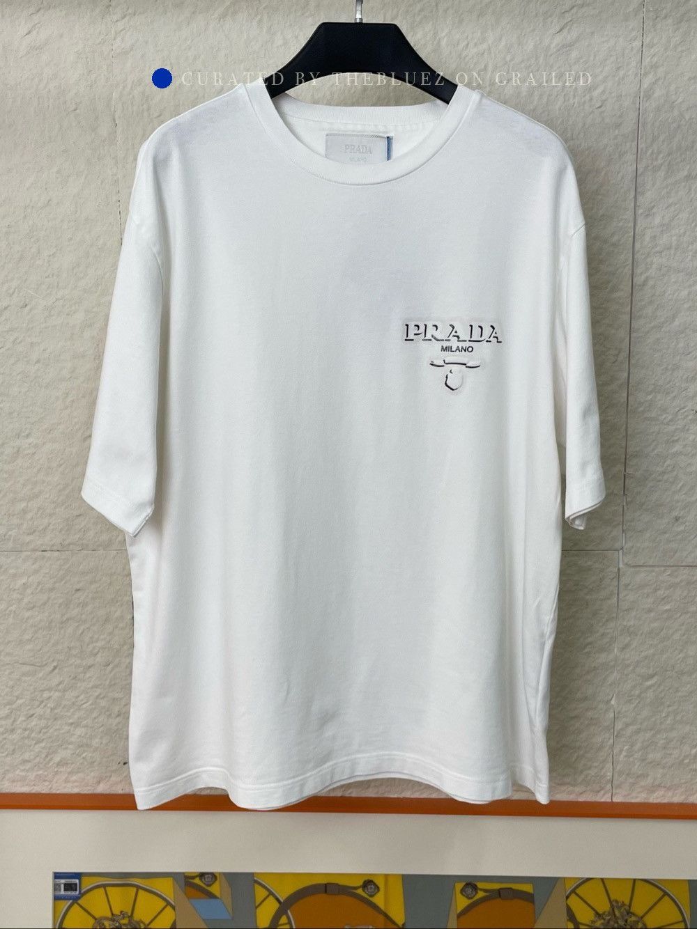 Prada Classic Logo Cotton Tee in White Size US M / EU 48-50 / 2 - 1 Thumbnail