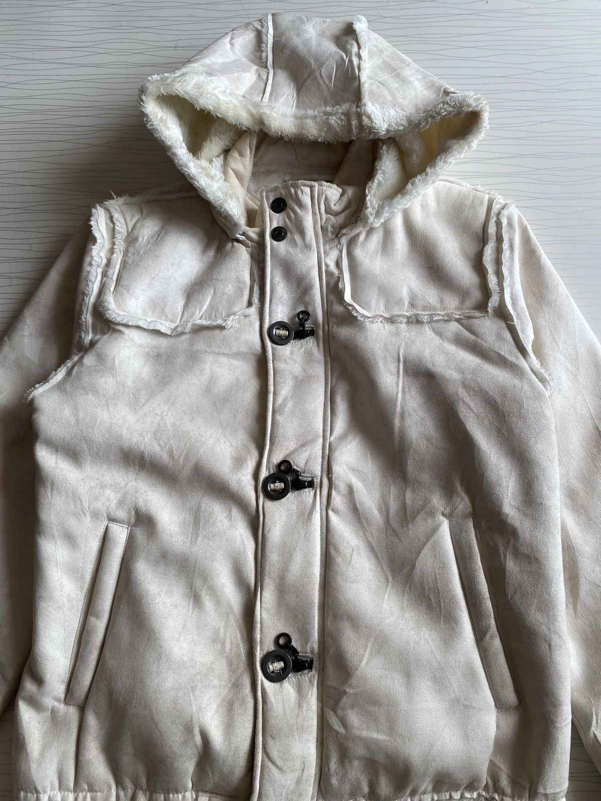 In The Attic IN THE ATTIC Japan Shearling Trench Coat Hoodie Size US L / EU 52-54 / 3 - 6 Thumbnail