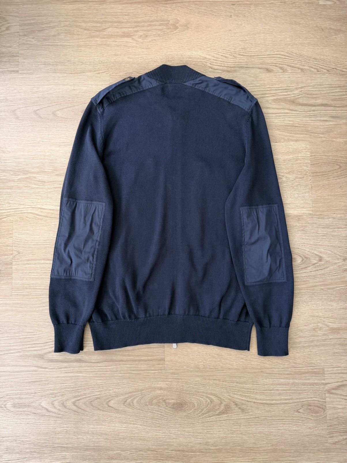 Brunello Cucinelli Cotton Knit Military Zip Cardigan Navy Size US M / EU 48-50 / 2 - 2 Thumbnail