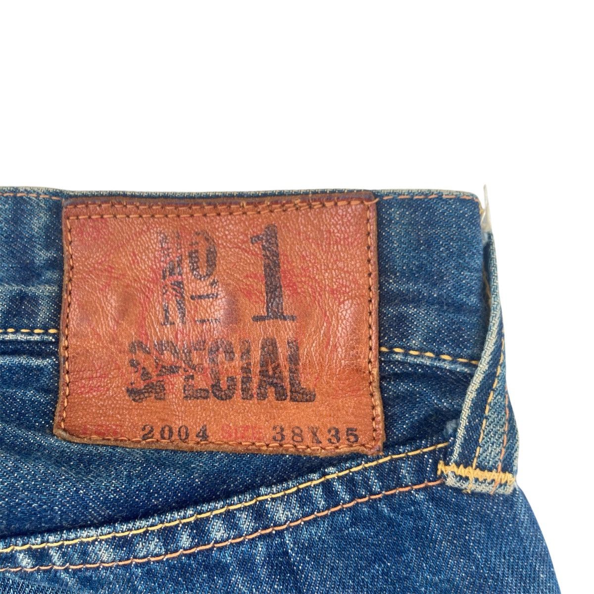 Evisu DISTRESSED EVISU SELVEDGE BUCKLE BACK JEANS Size US 37 - 12 Thumbnail