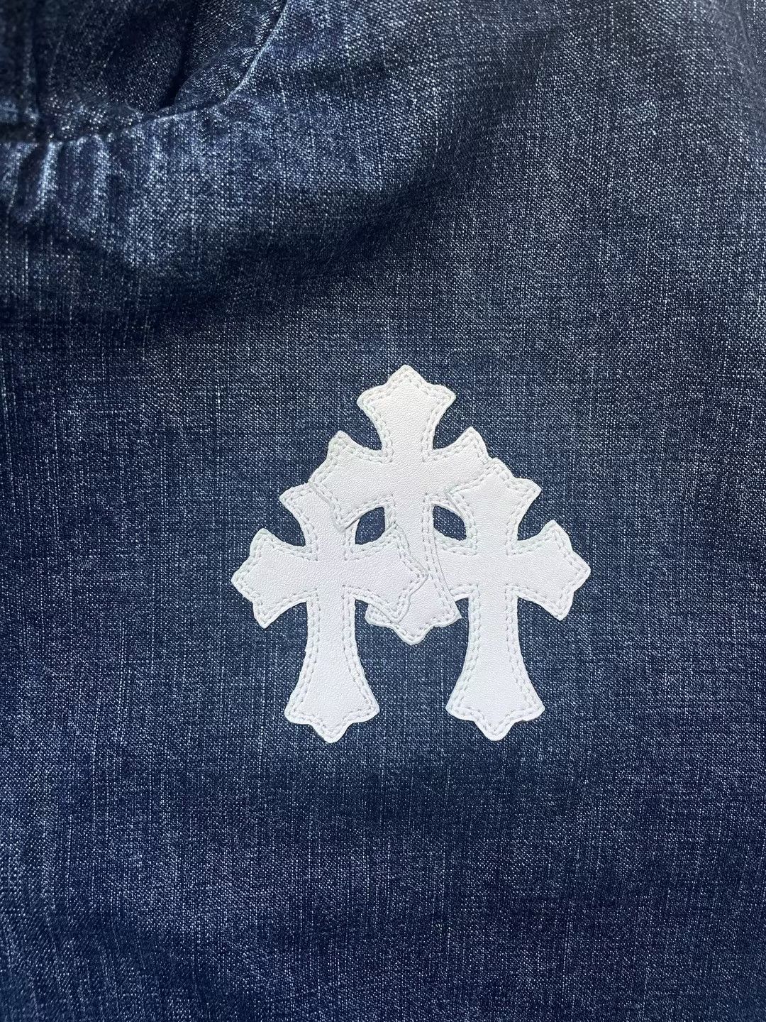 Chrome Hearts Chrome Hearts Leather Triple Cross Denim Quarter-Zip Jacket Size US M / EU 48-50 / 2 - 3 Thumbnail