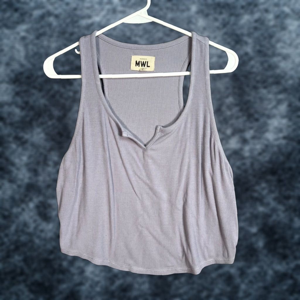 Madewell Madewell Womens Tank Top XL Ribbed Lavender Purple Viscose Elastane Cotton Knit Size XL / US 12-14 / IT 48-50 - 1 Thumbnail