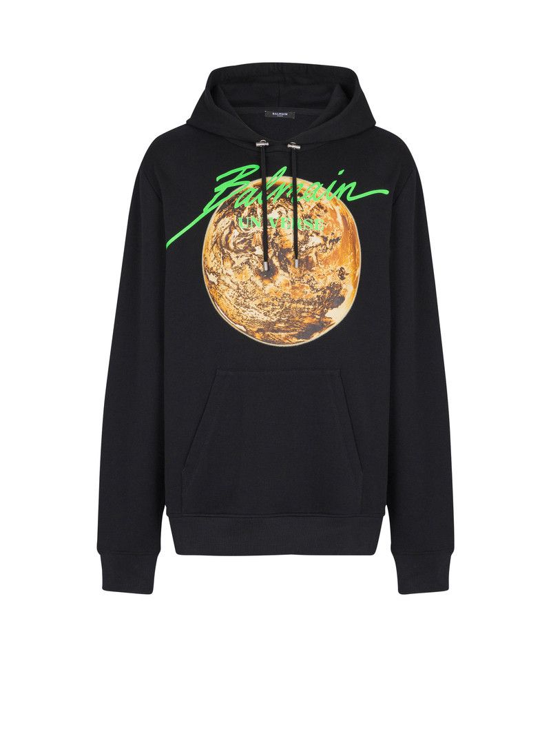 Balmain o1y0426 Logo Hoodie in Black Size US L / EU 52-54 / 3 - 1 Thumbnail