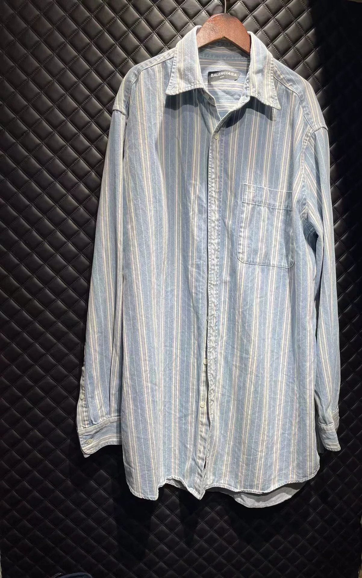 Balenciaga Balenciaga Oversized Striped Shirt Size US M / EU 48-50 / 2 - 1 Thumbnail