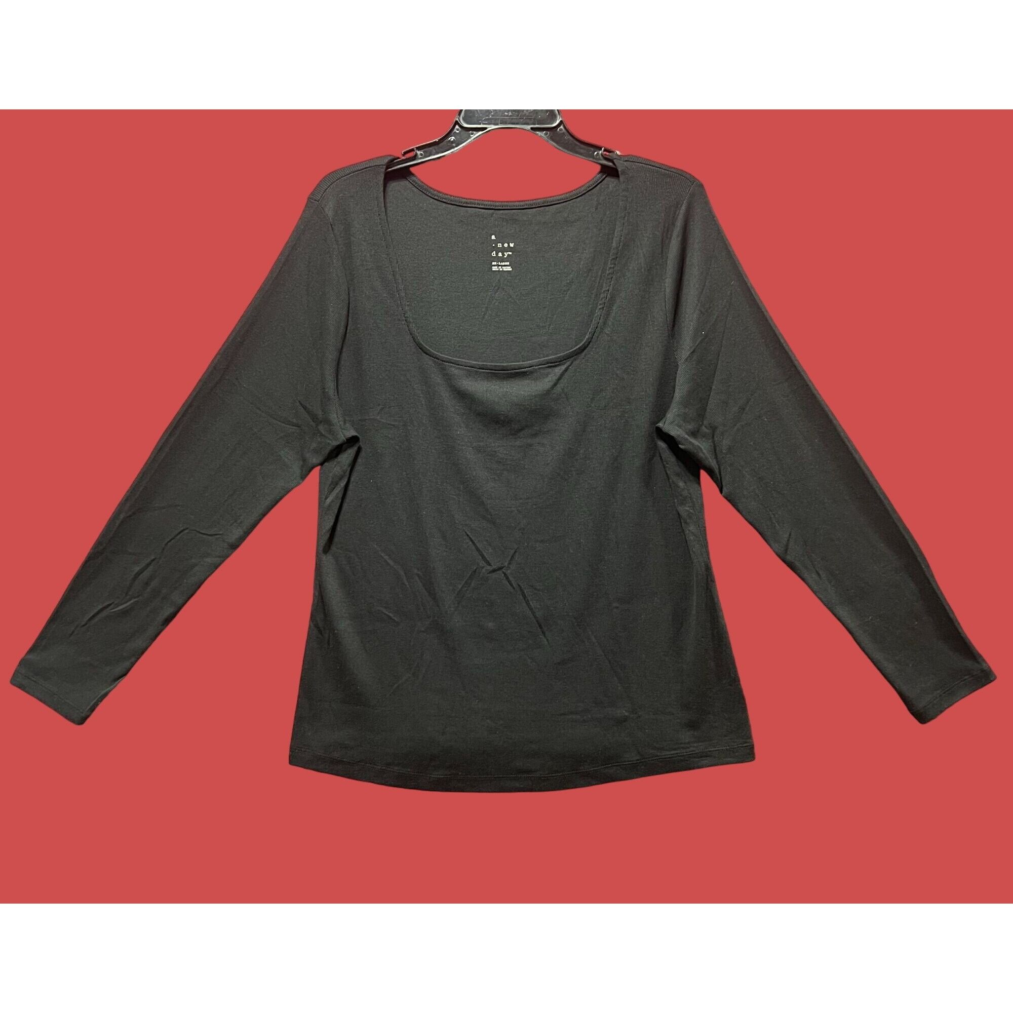 Other A New Day - Women's Long Sleeve Slim Fit T-Shirt - Black - X Size XXL / US 16-18 / IT 52-54 - 3 Thumbnail