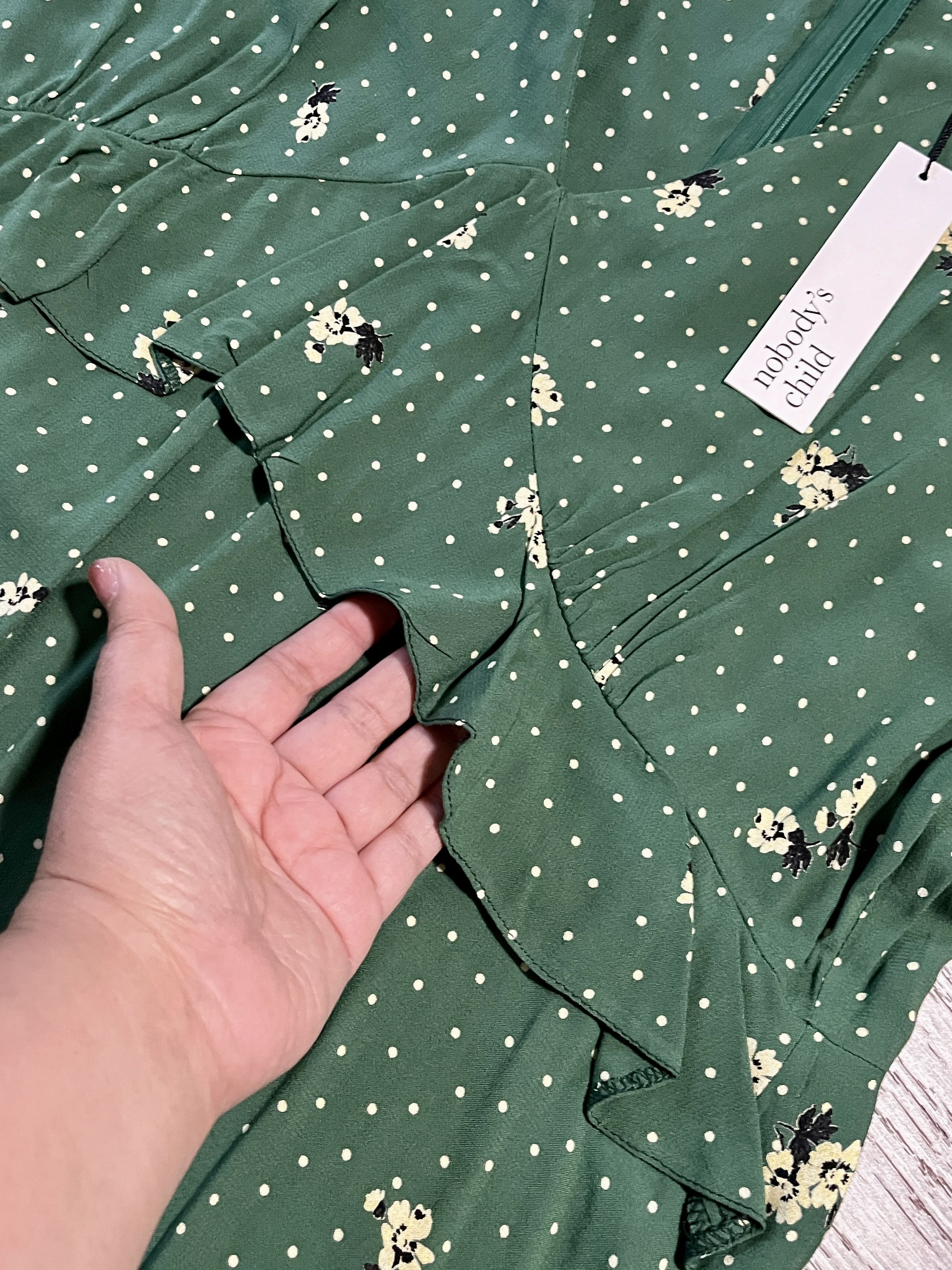 Other Floral Green Dress Size L / US 10 / IT 46 - 4 Thumbnail