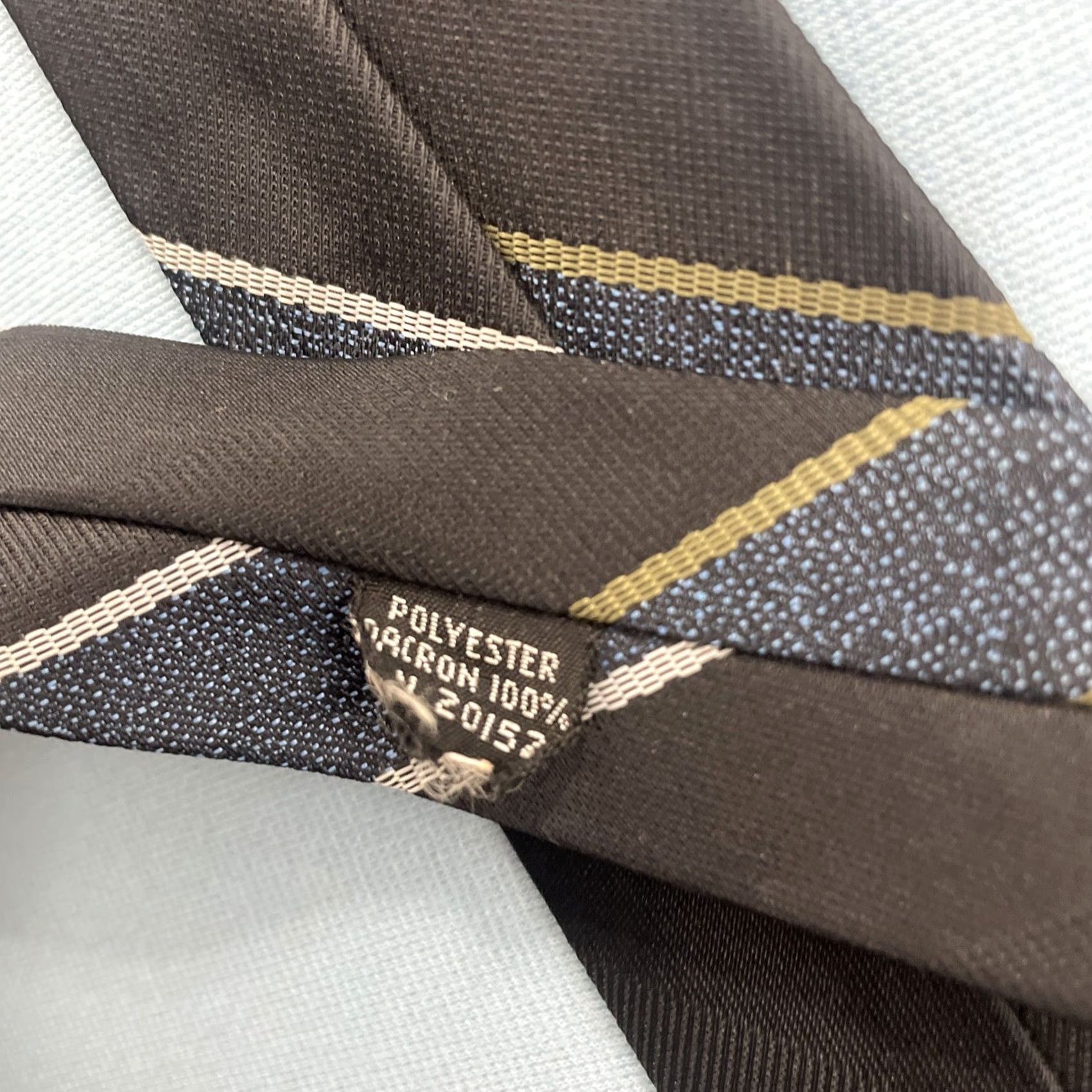 Vintage VINTAGE Regimental NeckTie Repp Tie Multi Stripe Black Blue Yellow 52" Slim Necktie 2.5" Wide Mens Tie Size ONE SIZE - 6 Thumbnail