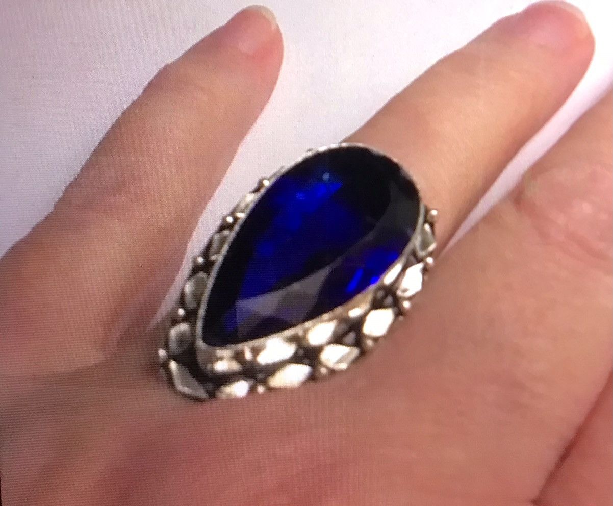 image of Stampd Tanzanite 925 Sterling Silver Ring in Navy, Women's