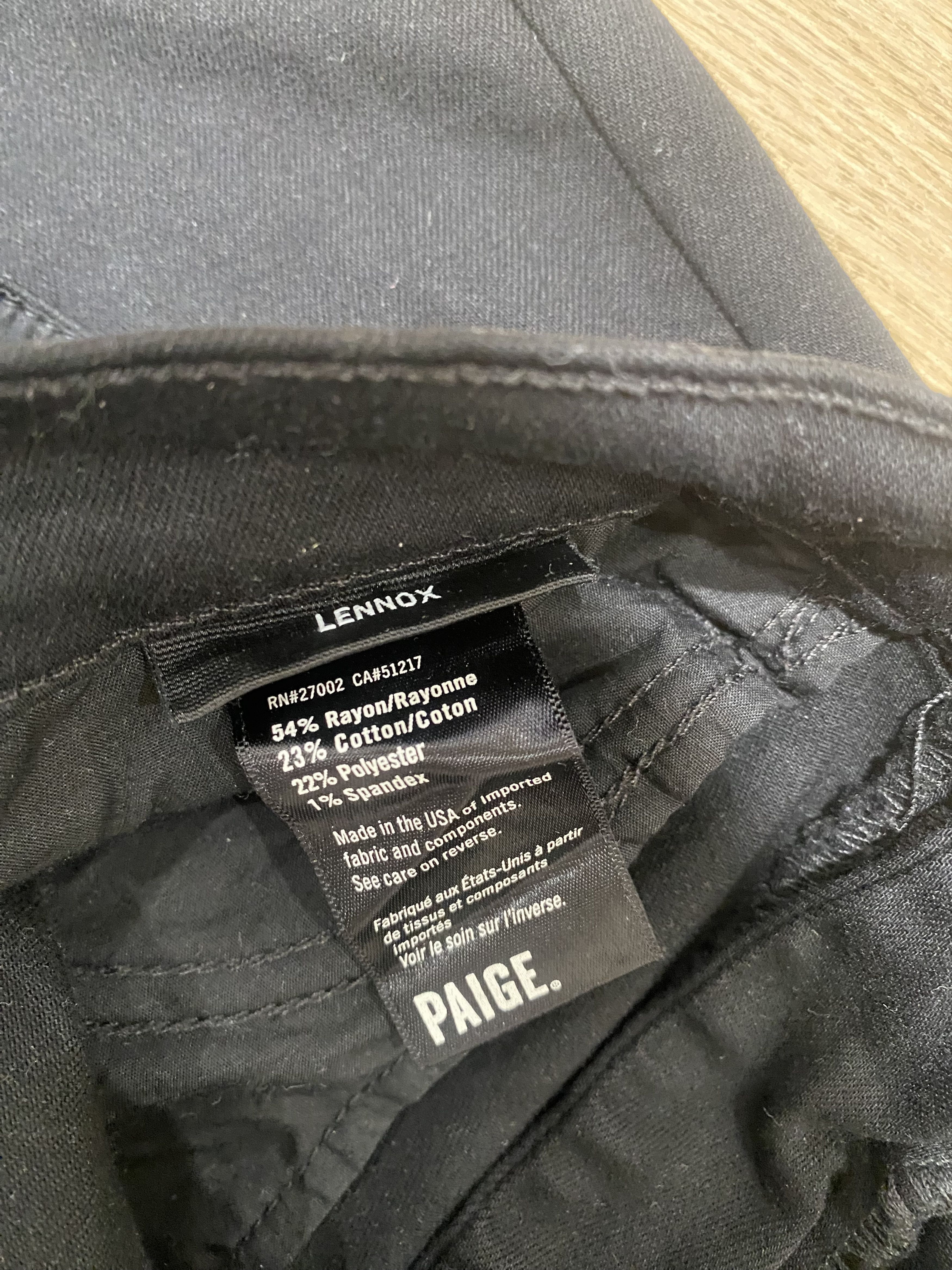 Paige Transcend Lennox 32” Slim Jean ‘Black Shadow’ Size US 32 / EU 48 - 8 Thumbnail