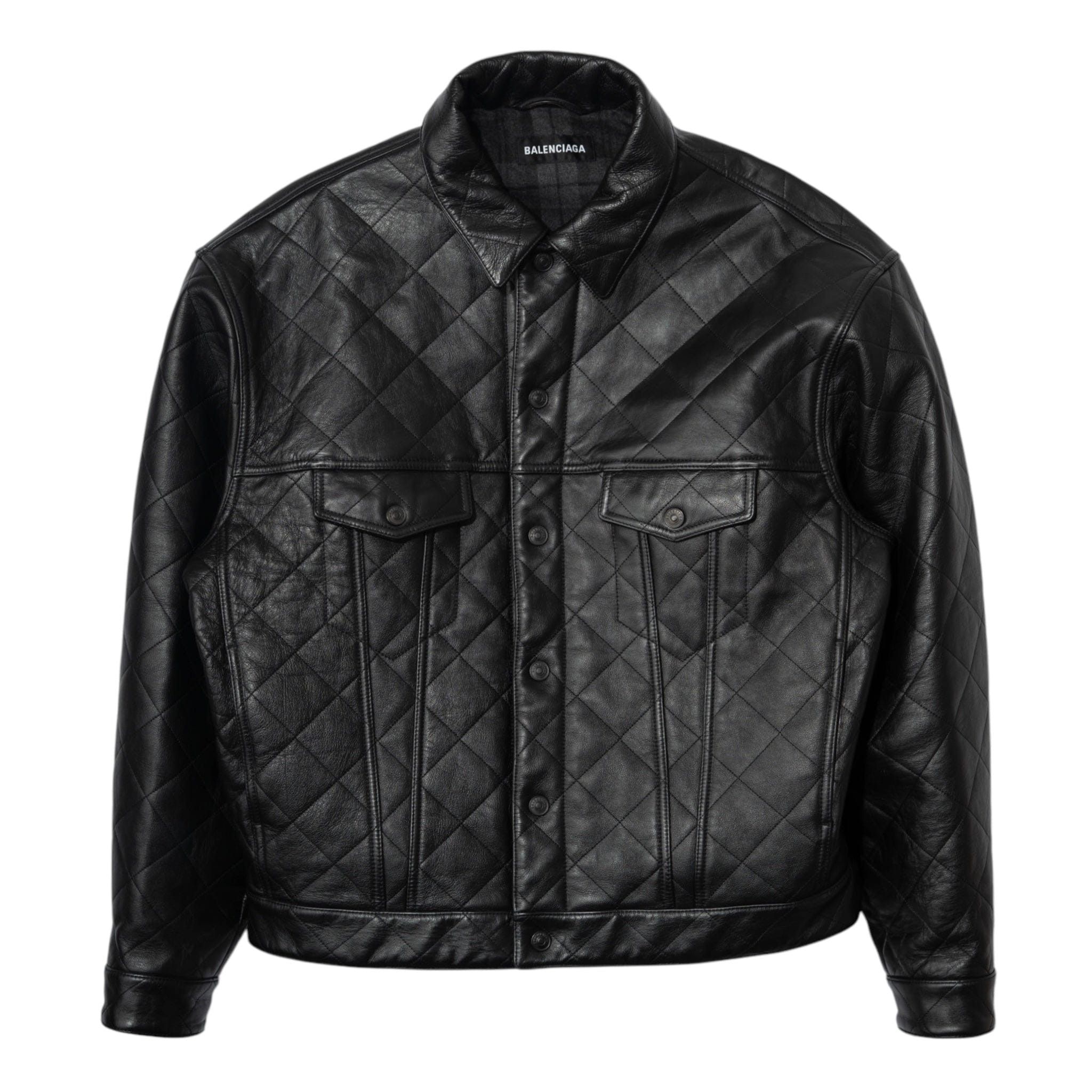 Balenciaga Quilted Button Up Leather Jacket Black Size US M / EU 48-50 / 2 - 1 Thumbnail